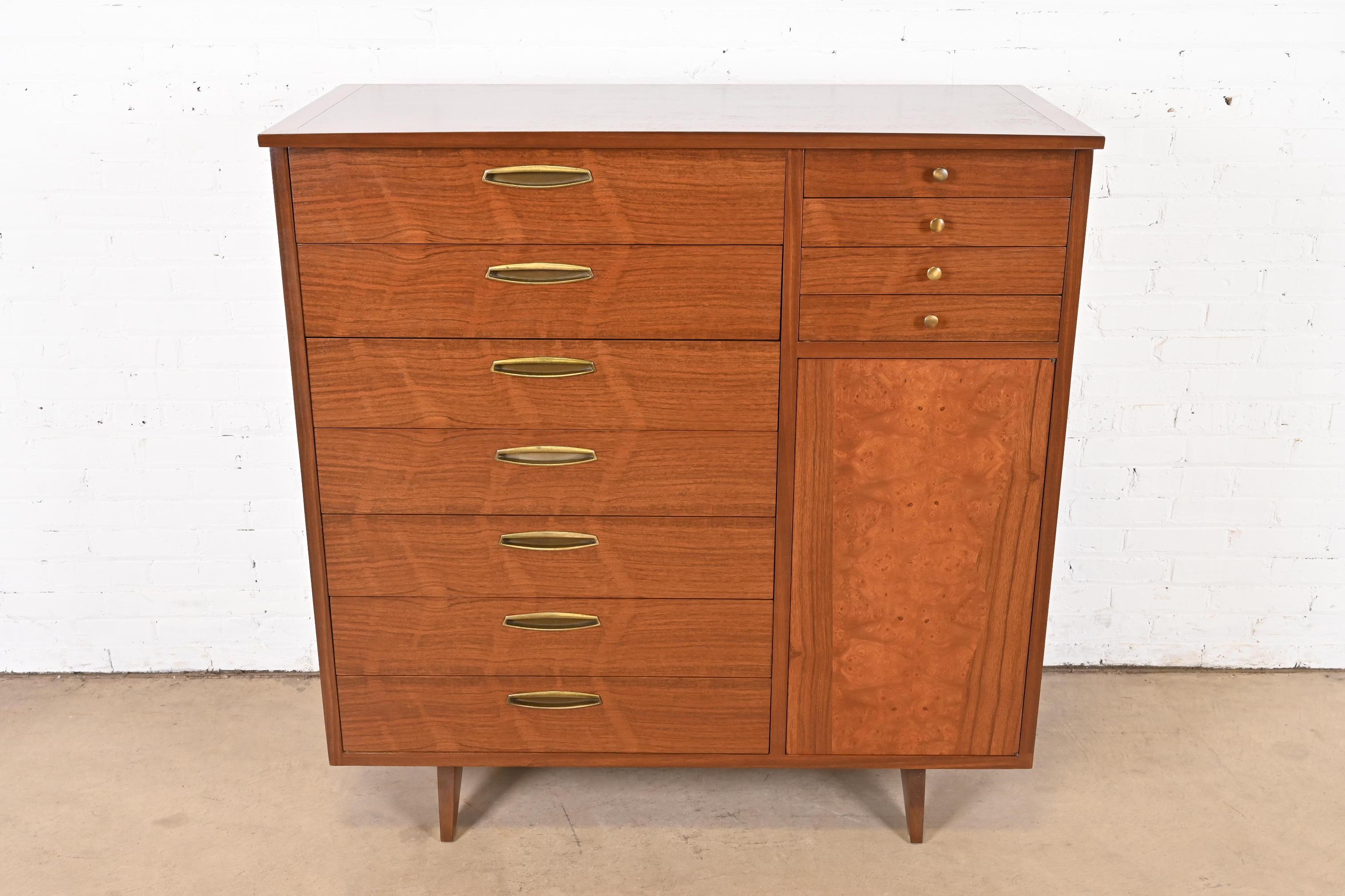 A very rare and exceptional mid-century Organic Modern gentleman's chest or highboy dresser

By George Nakashima for Widdicomb Furniture, 