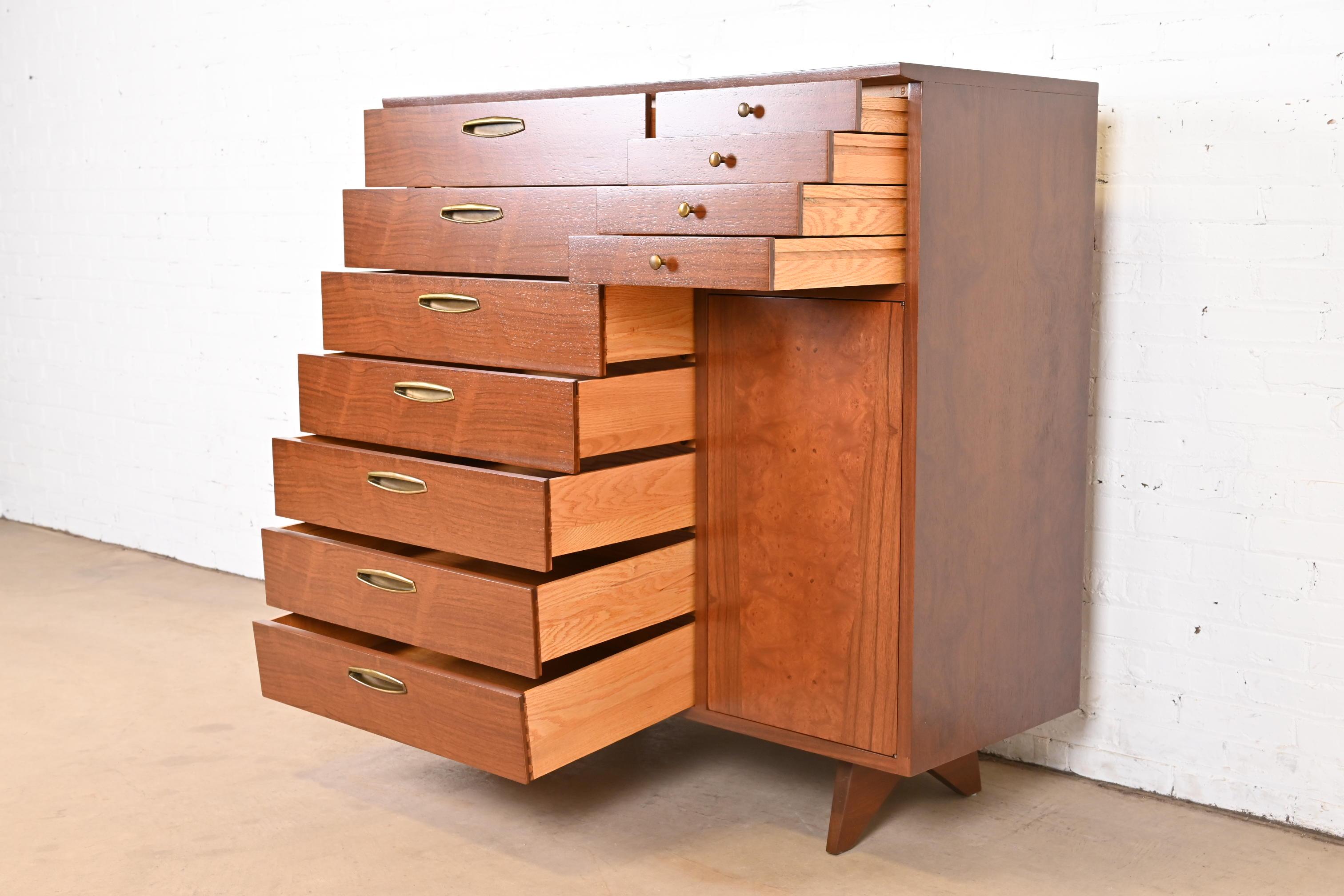 George Nakashima Sculpted Walnut Gentleman's Chest for Widdicomb, Newly Restored For Sale 2