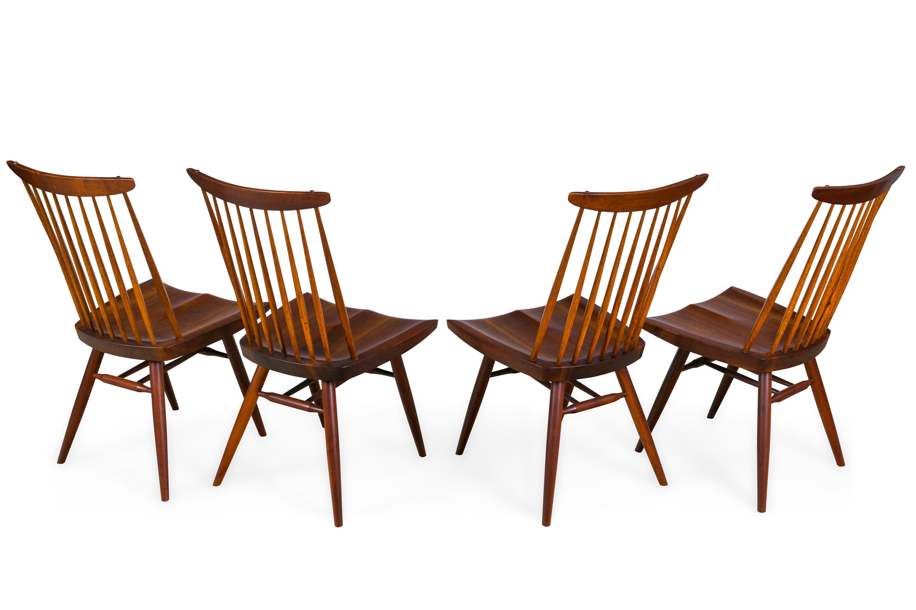 American Craftsman George Nakashima Set of Four Walnut and Oak 