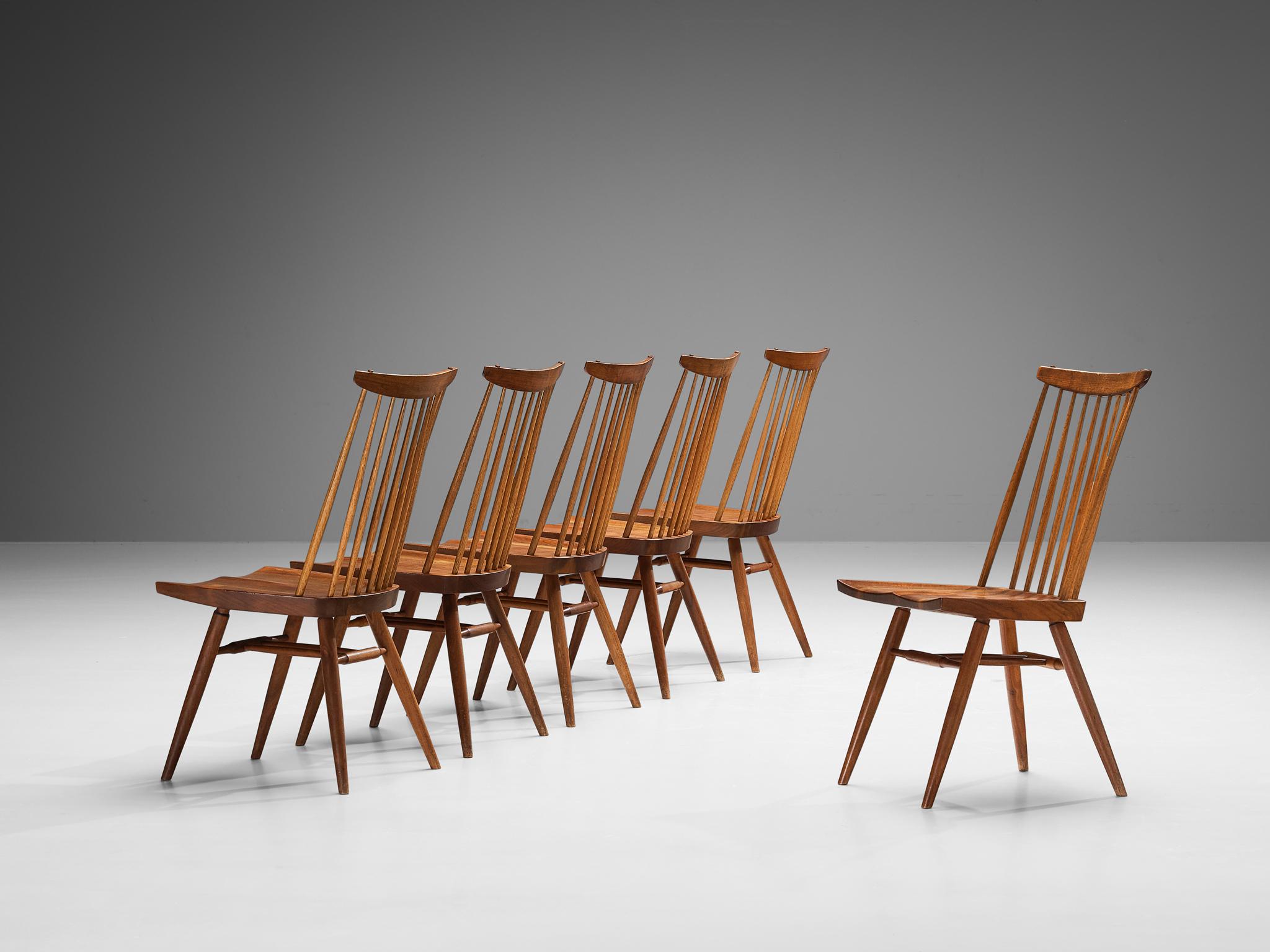 George Nakashima lot de six chaises de salle à manger « nouvelles »  en vente 5
