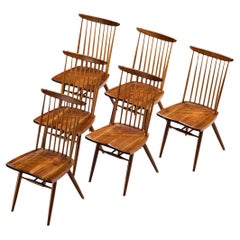 Vintage George Nakashima Set of Six 'New' Dining Chairs 
