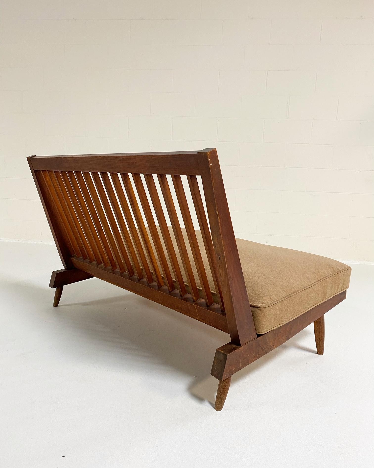 American Craftsman George Nakashima Settee with Loro Piana Cashmere Cushions