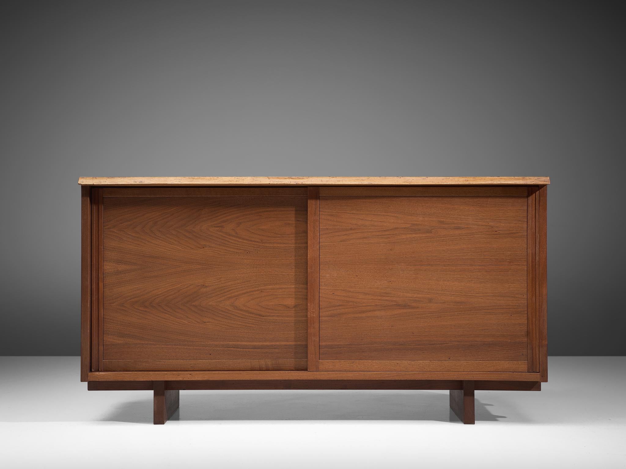 Mid-19th Century George Nakashima Sideboard with Sliding Doors in American Walnut