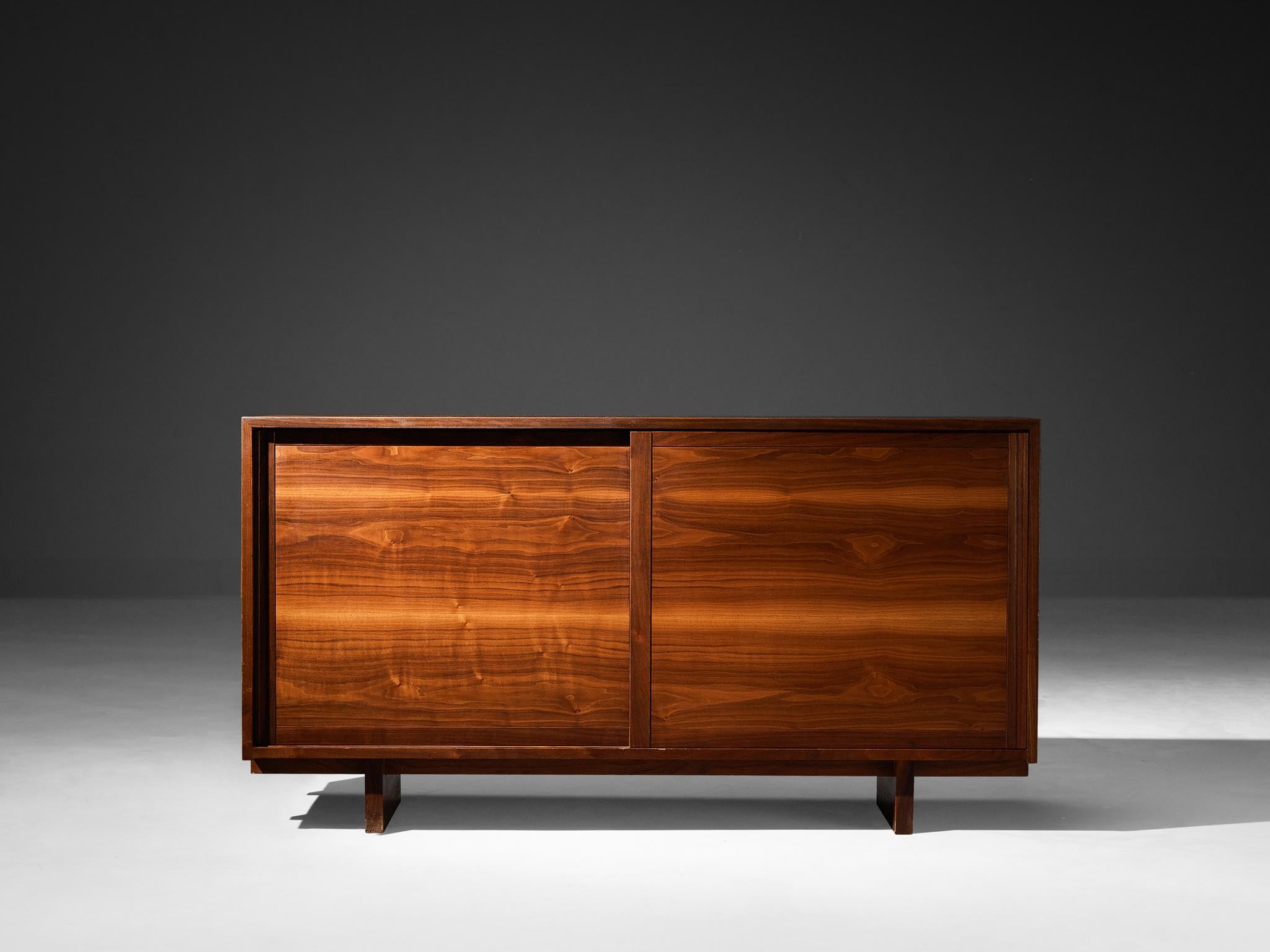 American George Nakashima Sideboard with Sliding Doors in Solid Walnut