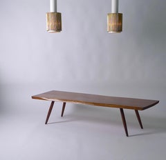 George Nakashima; Single Slab American Walnut Coffee Table from 1957