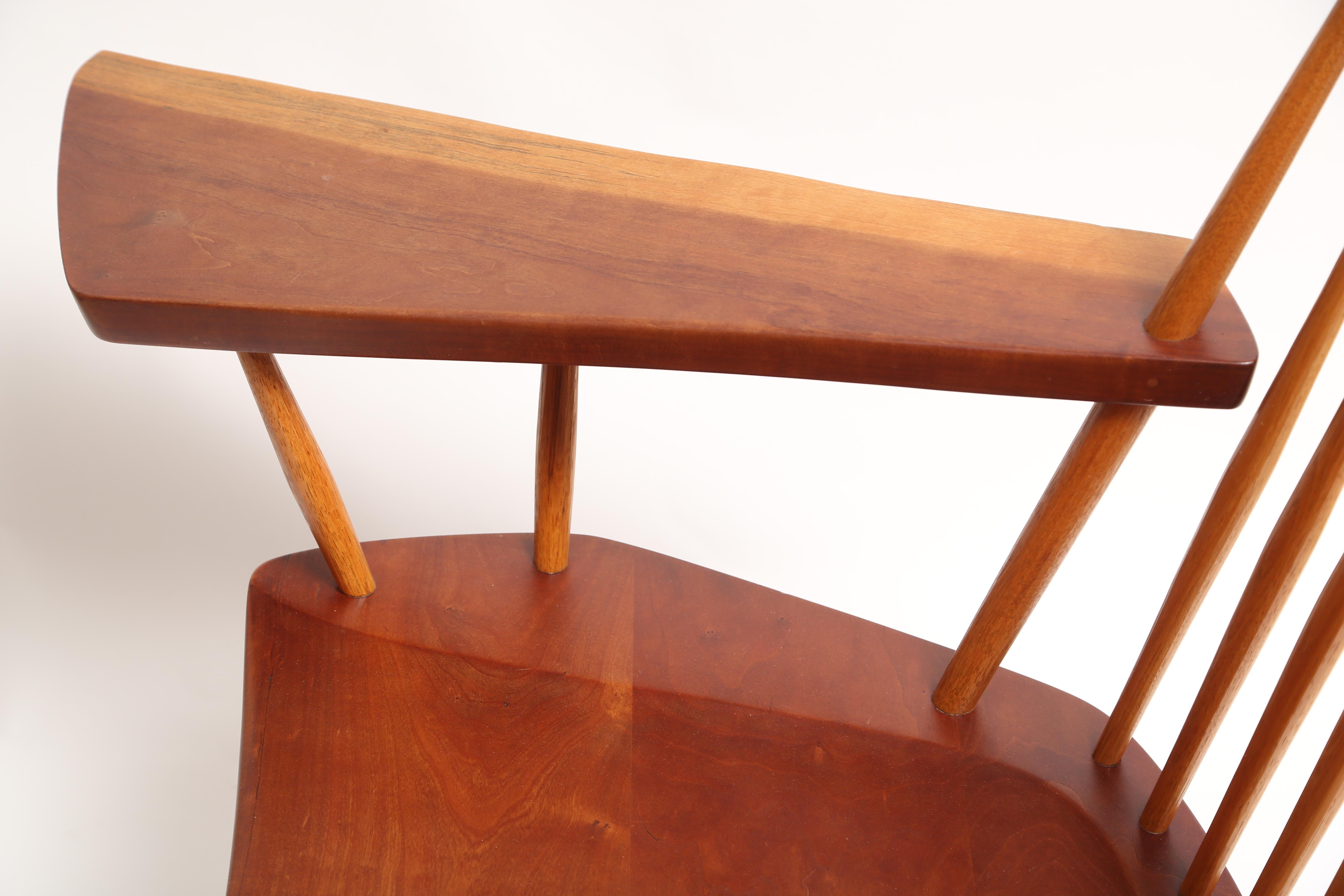 George Nakashima Slab-Arm Lounge Chair In Good Condition For Sale In West Palm Beach, FL
