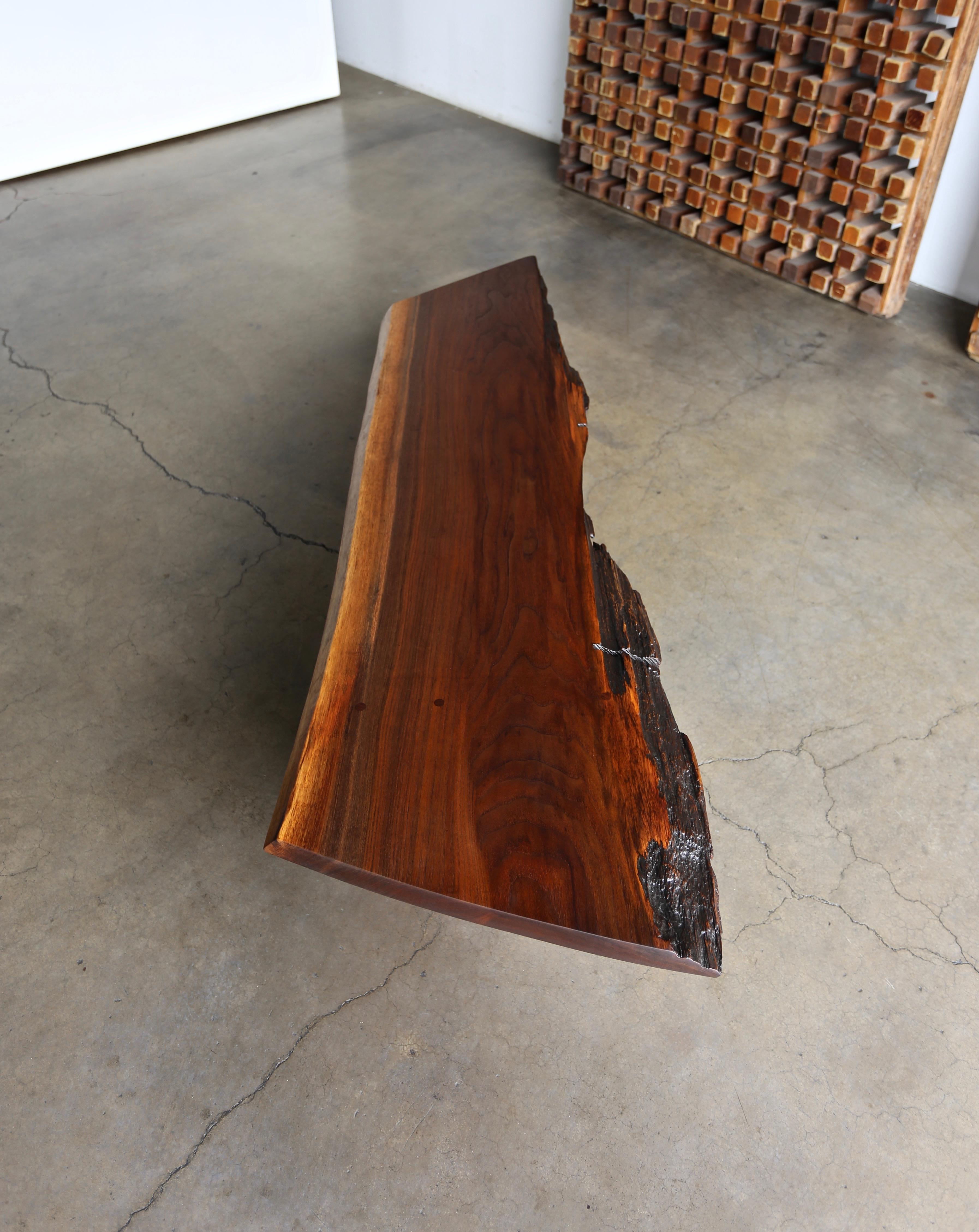 George Nakashima walnut slab coffee table 1958.