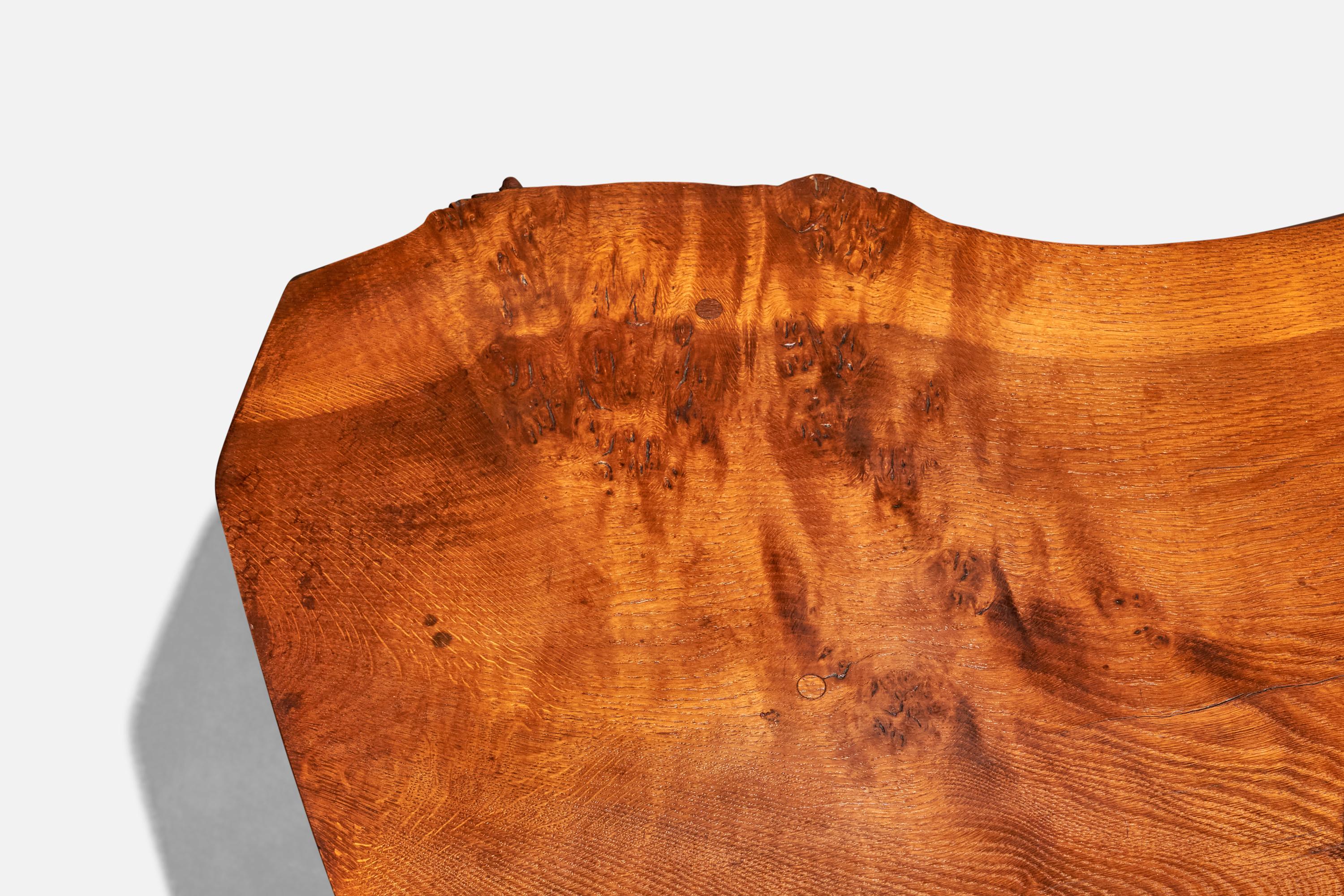 Nakashima, "Slab" Coffee Table, Oak Burl, Oak, New Hope, USA