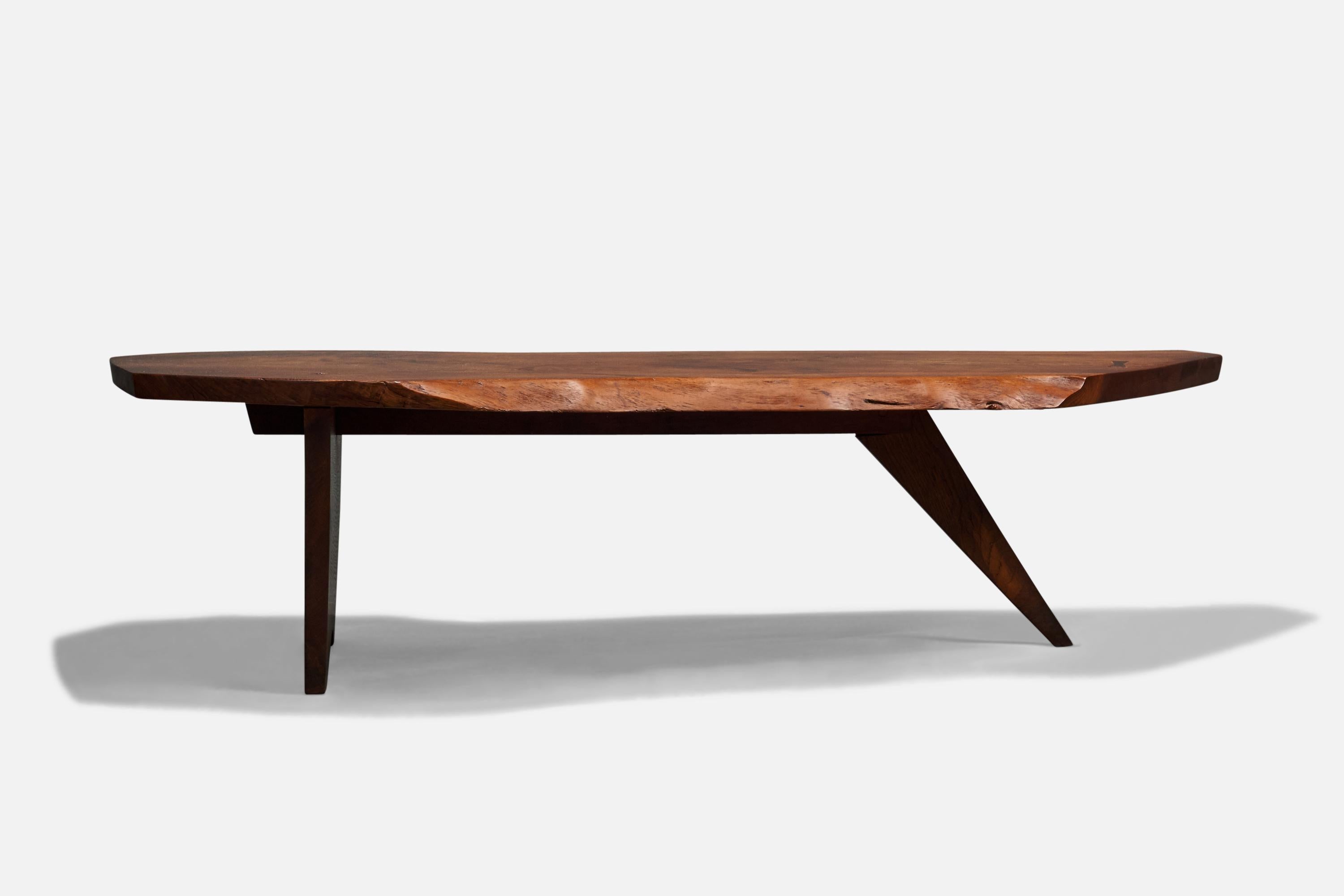 Nakashima, "Slab" Coffee Table, Oak Burl, Oak, New Hope, USA