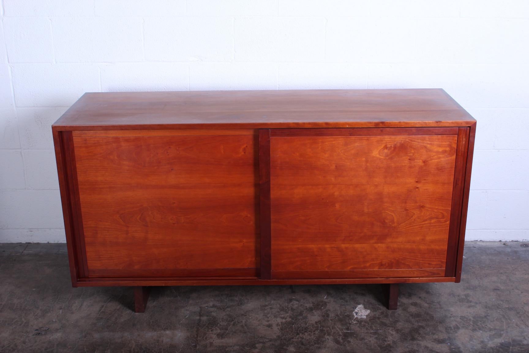 George Nakashima Sliding Door Cabinet in Cherry, 1963 In Good Condition In Dallas, TX