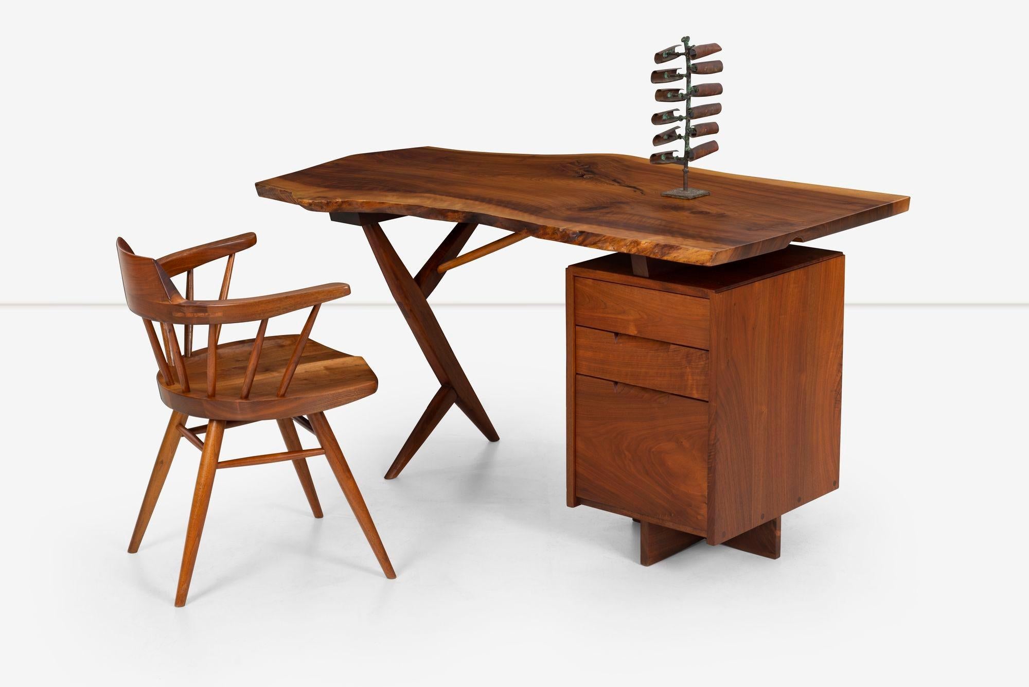 Oiled George Nakashima Special Conoid Desk with Two Free Edges