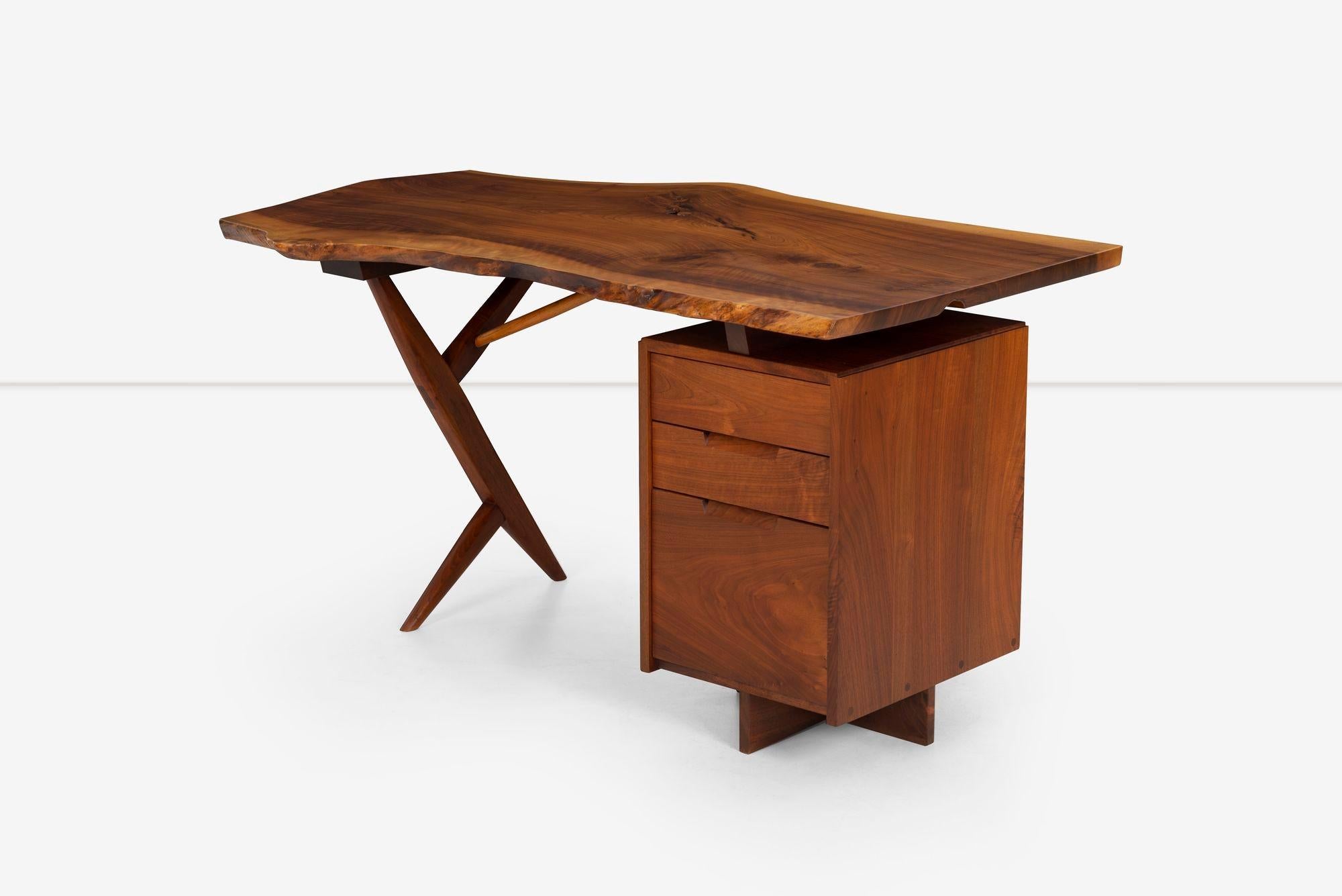 Late 20th Century George Nakashima Special Conoid Desk with Two Free Edges