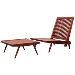 George Nakashima Spindle Back Lounge Chair and Ottoman, 1952