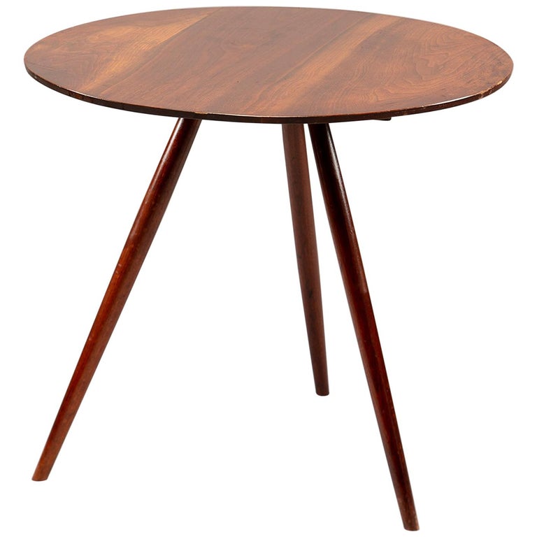 Nakashima Splayed Leg Round Side Table at 1stDibs