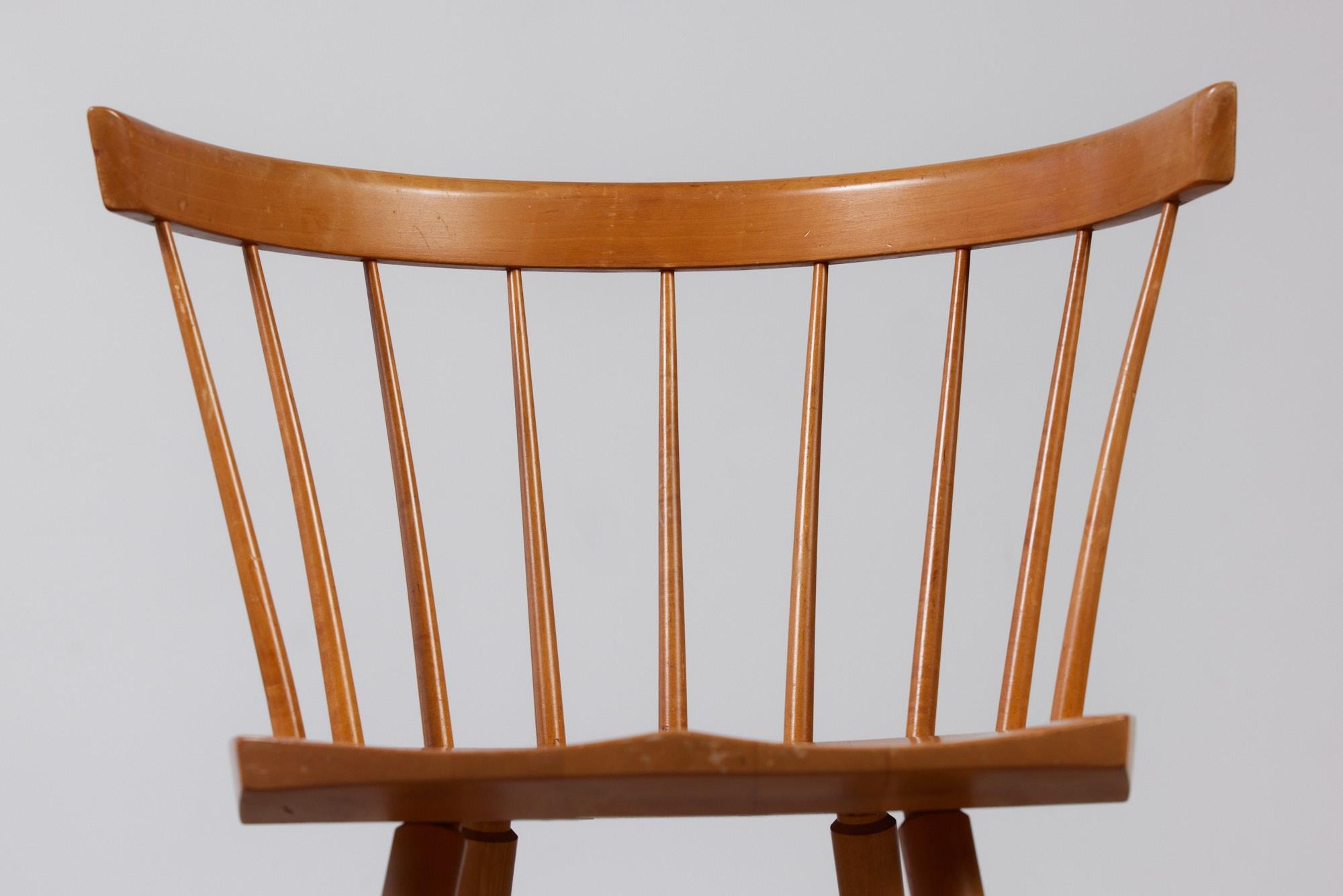 Walnut George Nakashima Straight Chair for Knoll For Sale