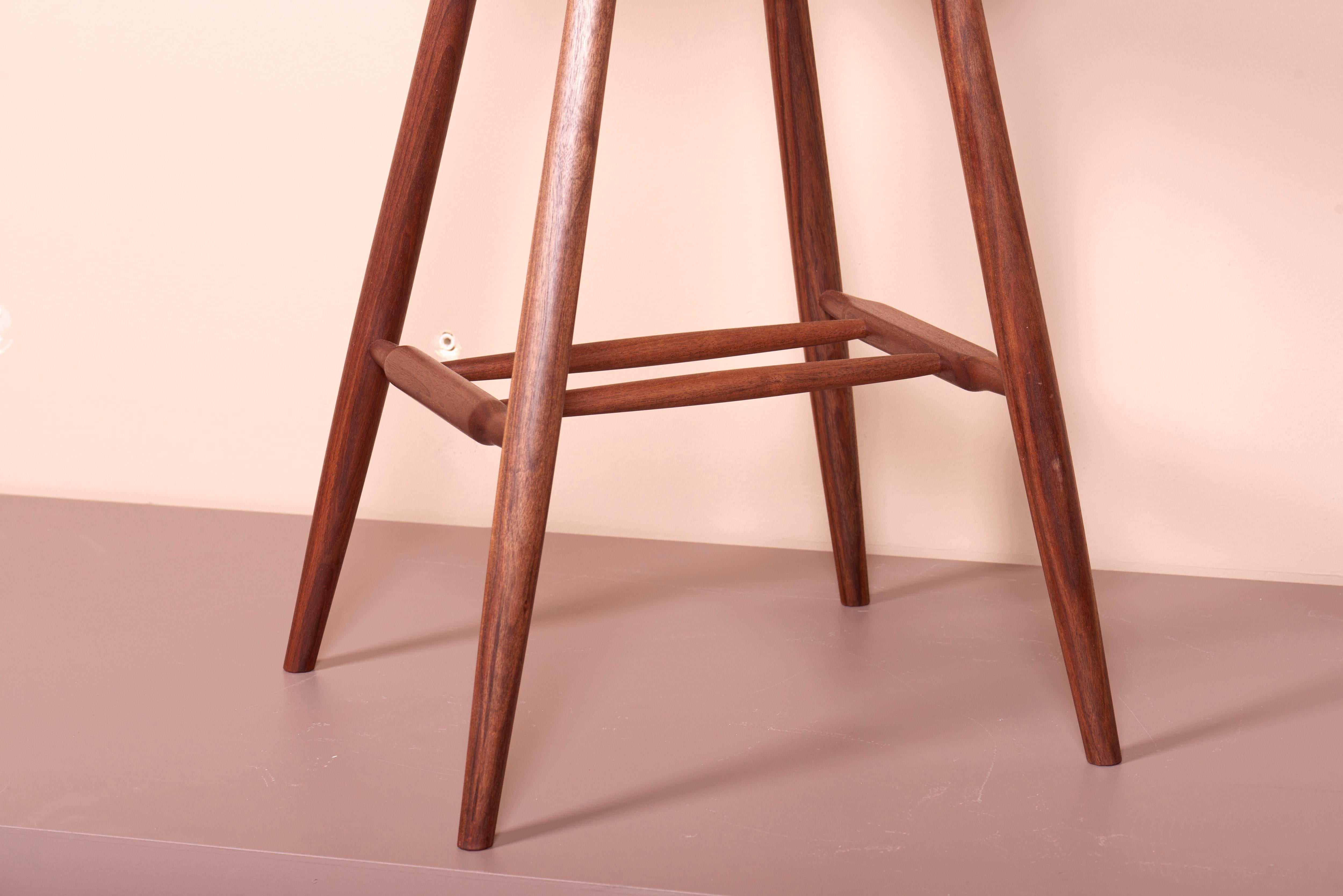 Set of four George Nakashima Studio, 4 Legged High Chairs, US, 2022 9