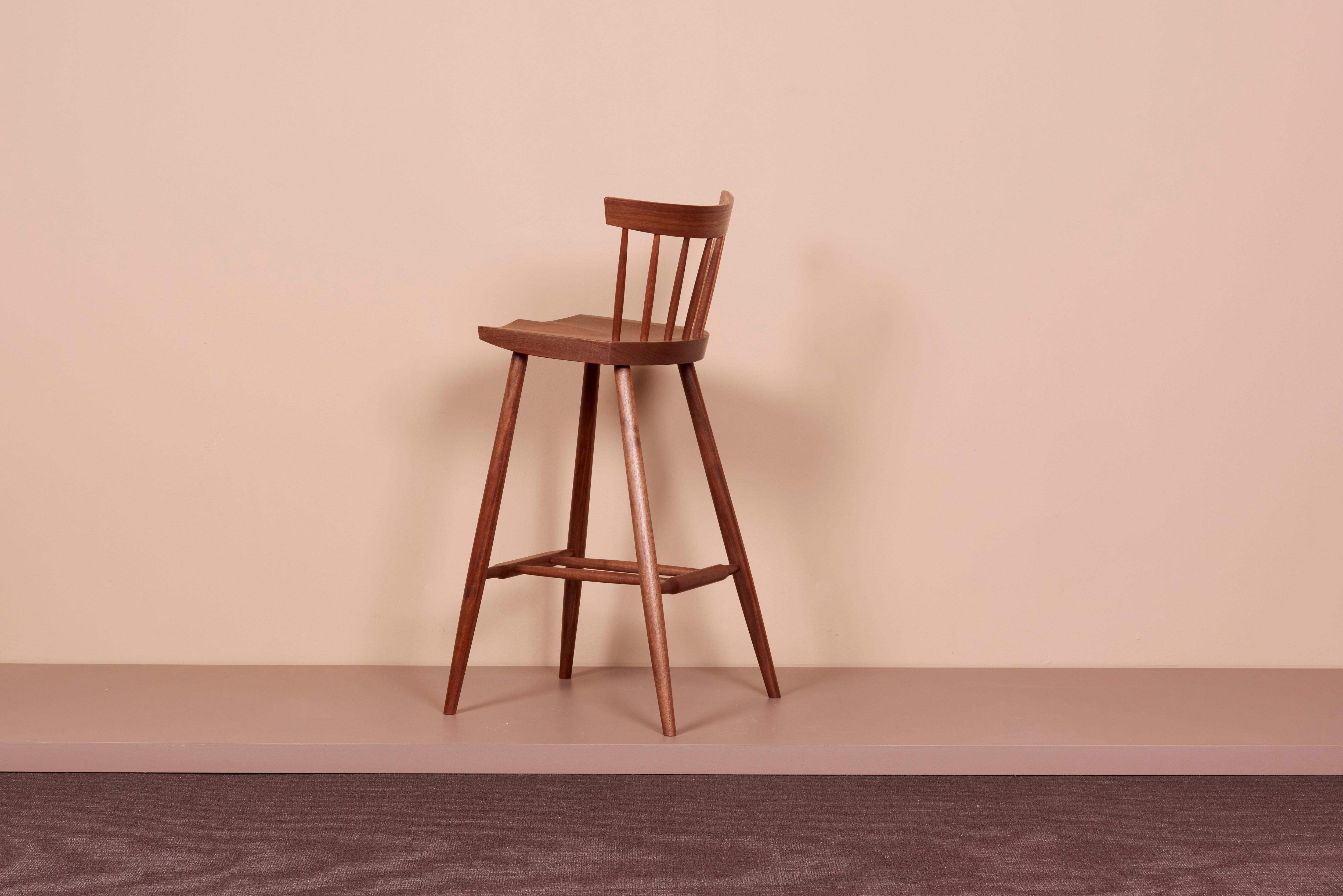Contemporary Set of four George Nakashima Studio, 4 Legged High Chairs, US, 2022