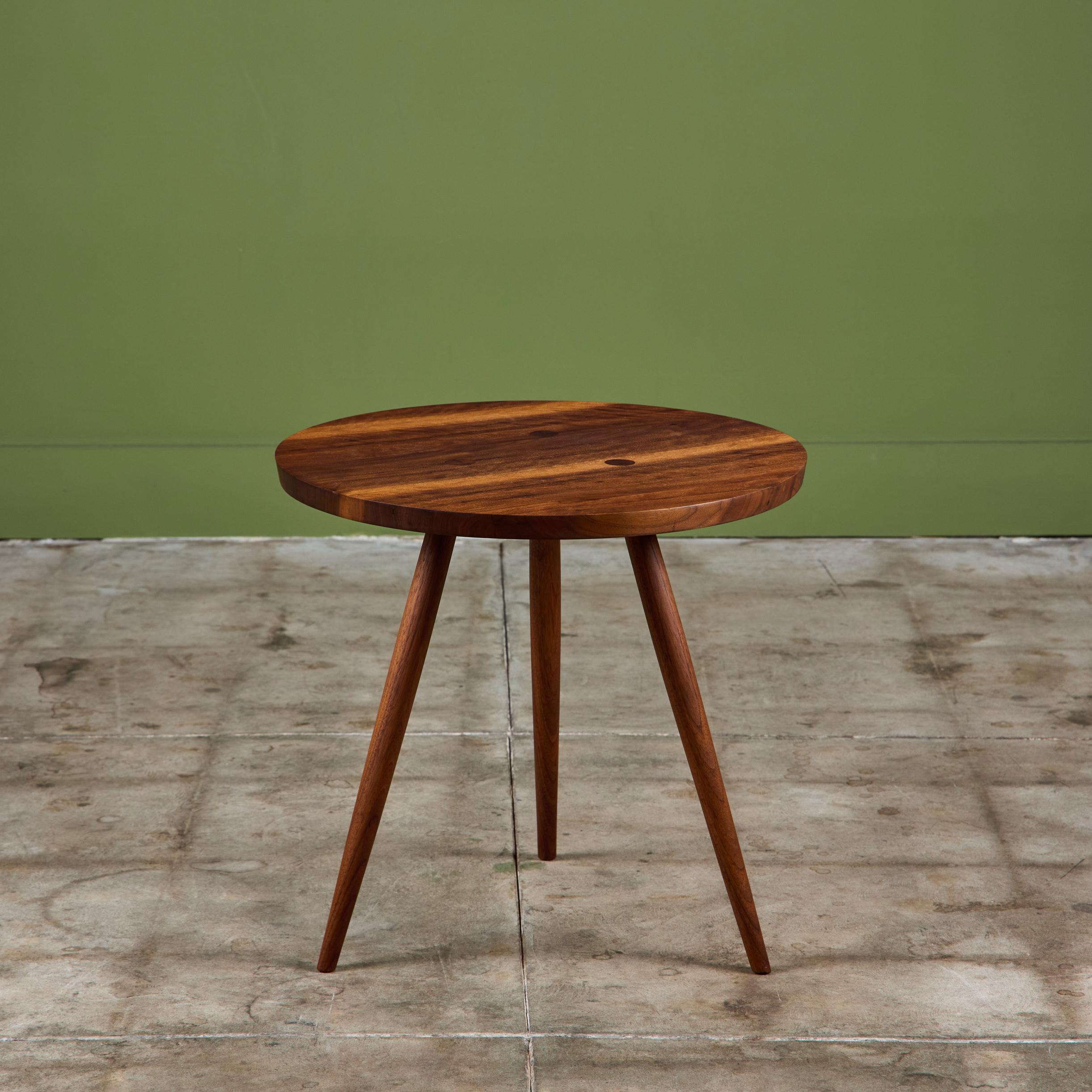 20th Century George Nakashima Studio Black Walnut Side Table For Sale