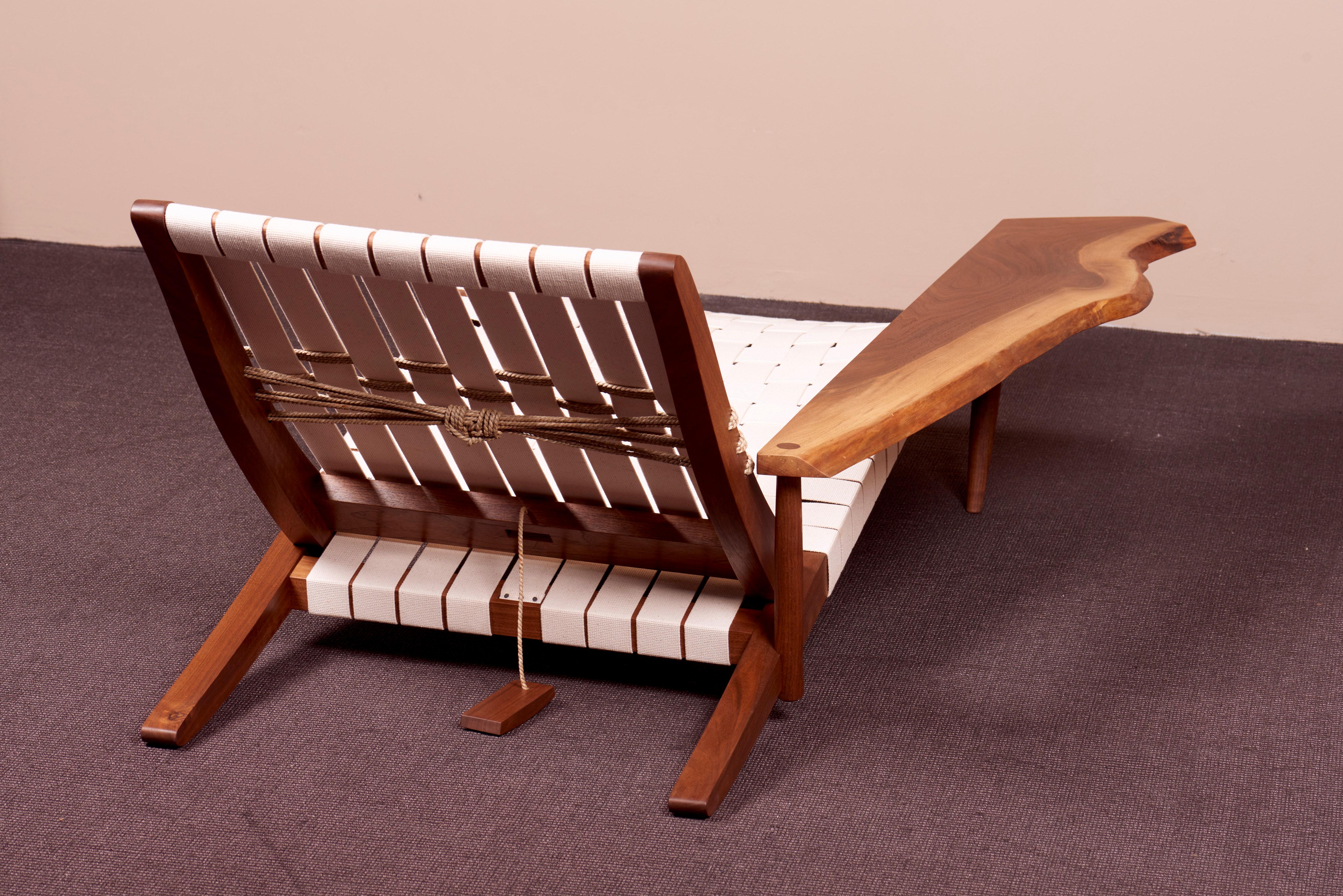 George Nakashima Studio Chaise Lounge Long Chair in Walnut, US, 2021 3