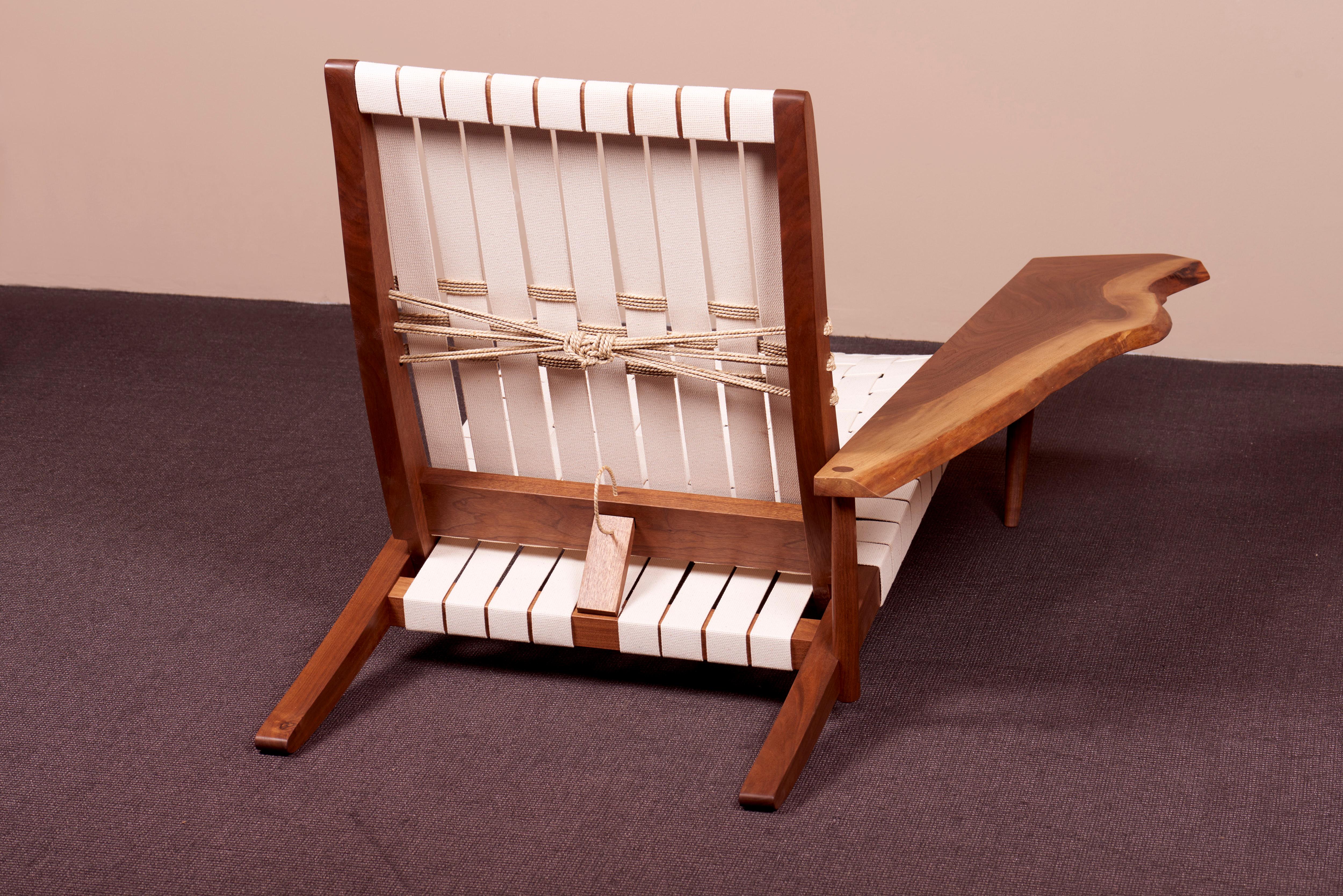 George Nakashima Studio Chaise Lounge Long Chair in Walnut, US, 2021 4