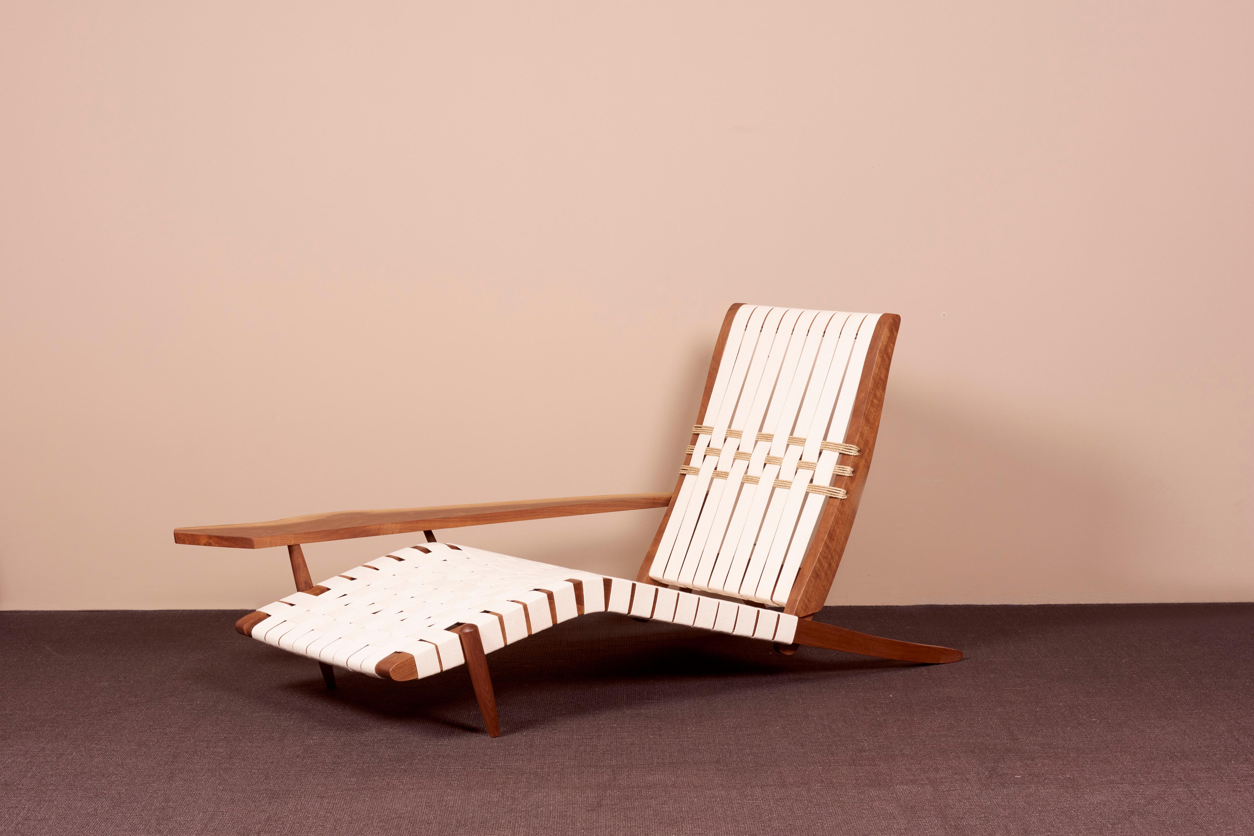 George Nakashima Studio Chaise Lounge Long Chair in Walnut, US, 2021 5