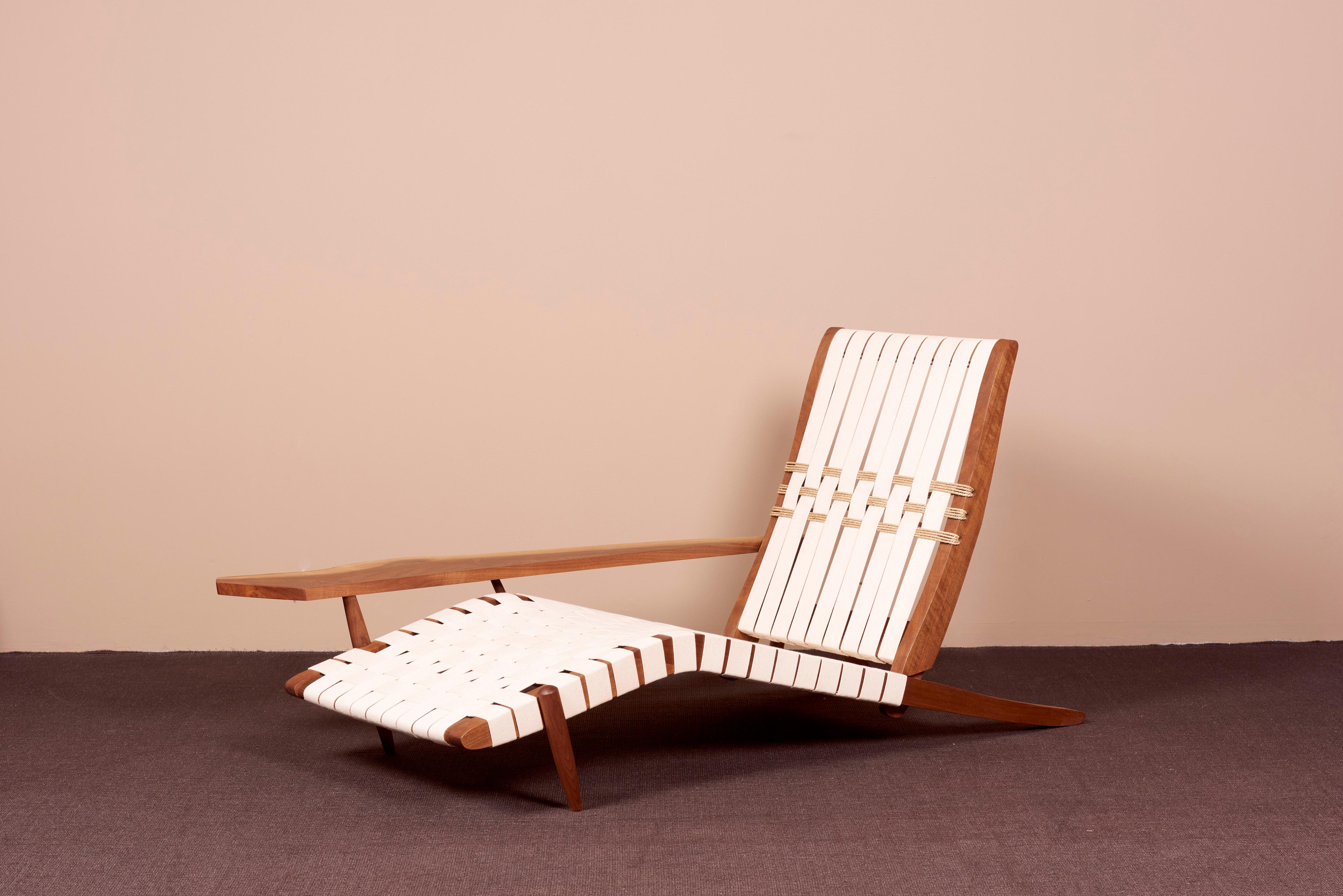 George Nakashima Studio Chaise Lounge Long Chair in Walnut, US, 2021 6