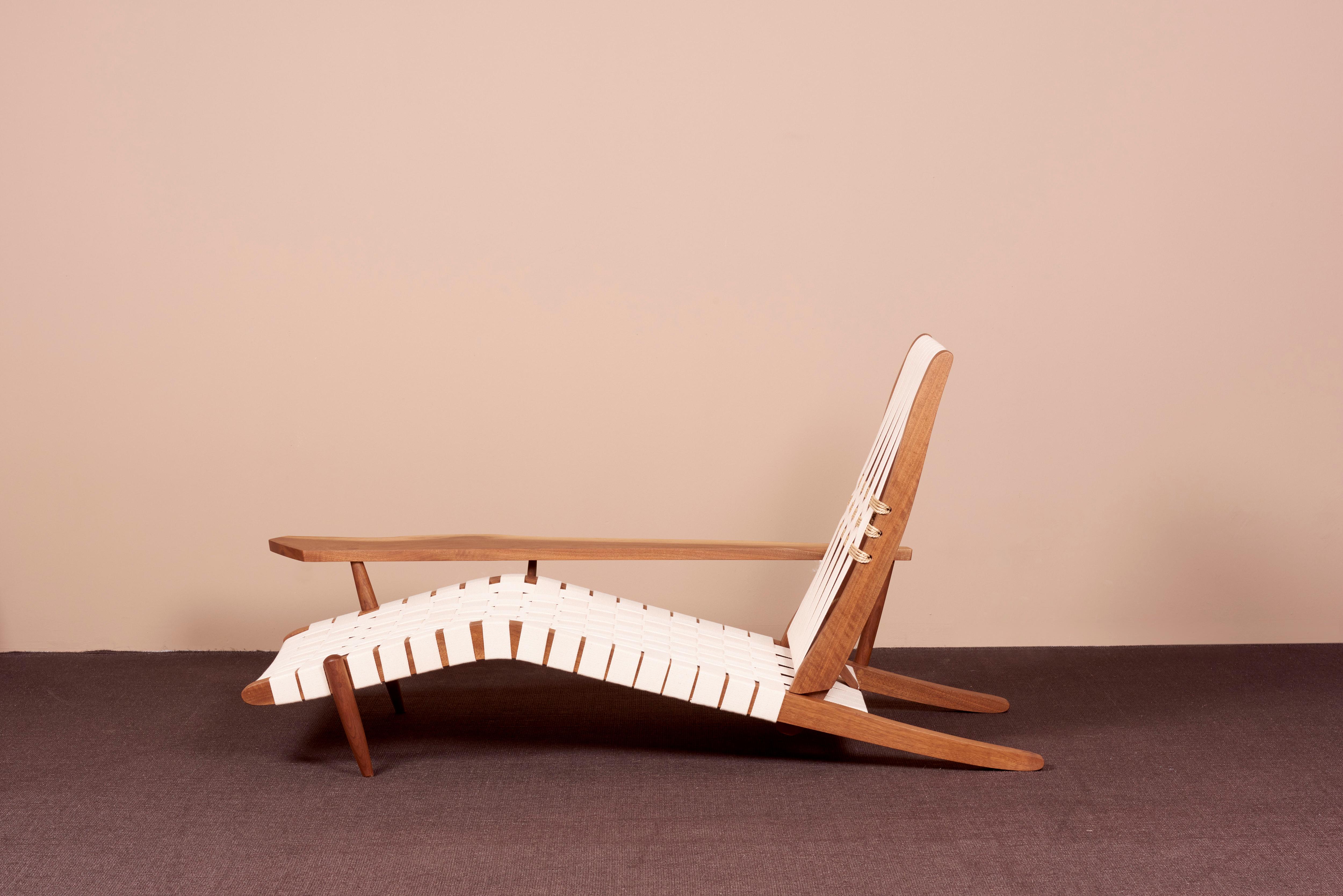 George Nakashima Studio Chaise Lounge Long Chair in Walnut, US, 2021 7