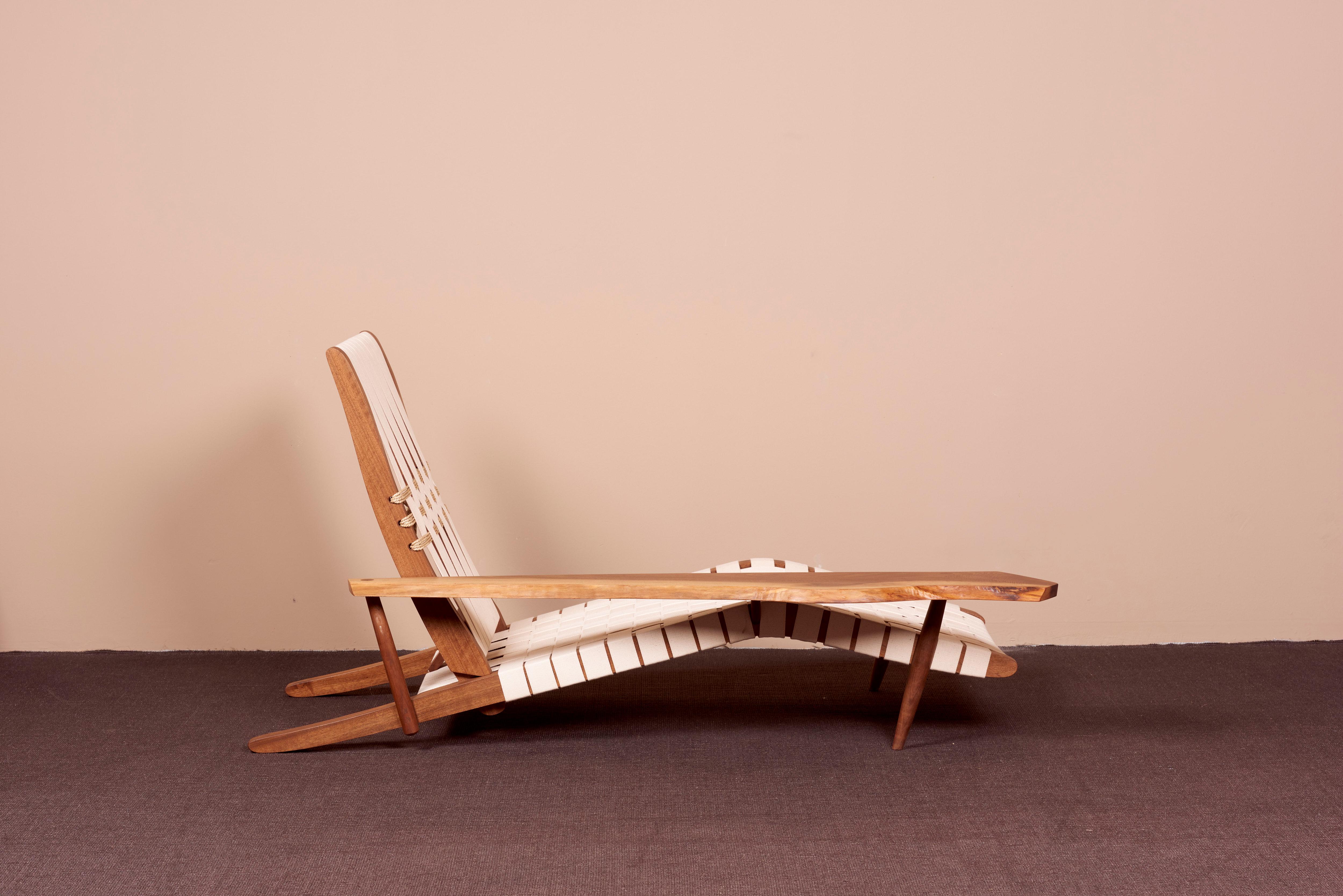 George Nakashima Studio Chaise Lounge Long Chair in Walnut, US, 2021 10