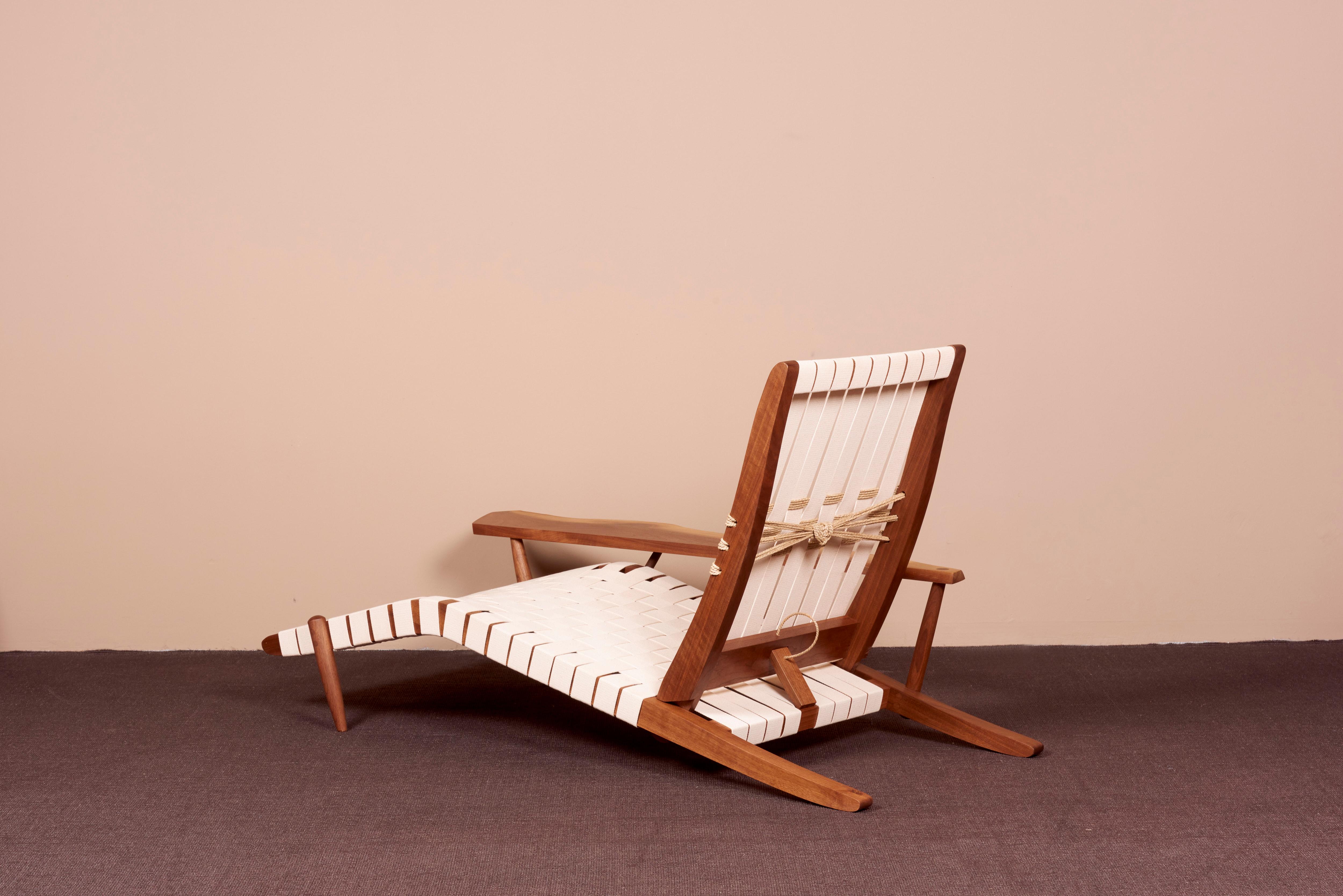 George Nakashima Studio Chaise Lounge Long Chair in Walnut, US, 2021 12