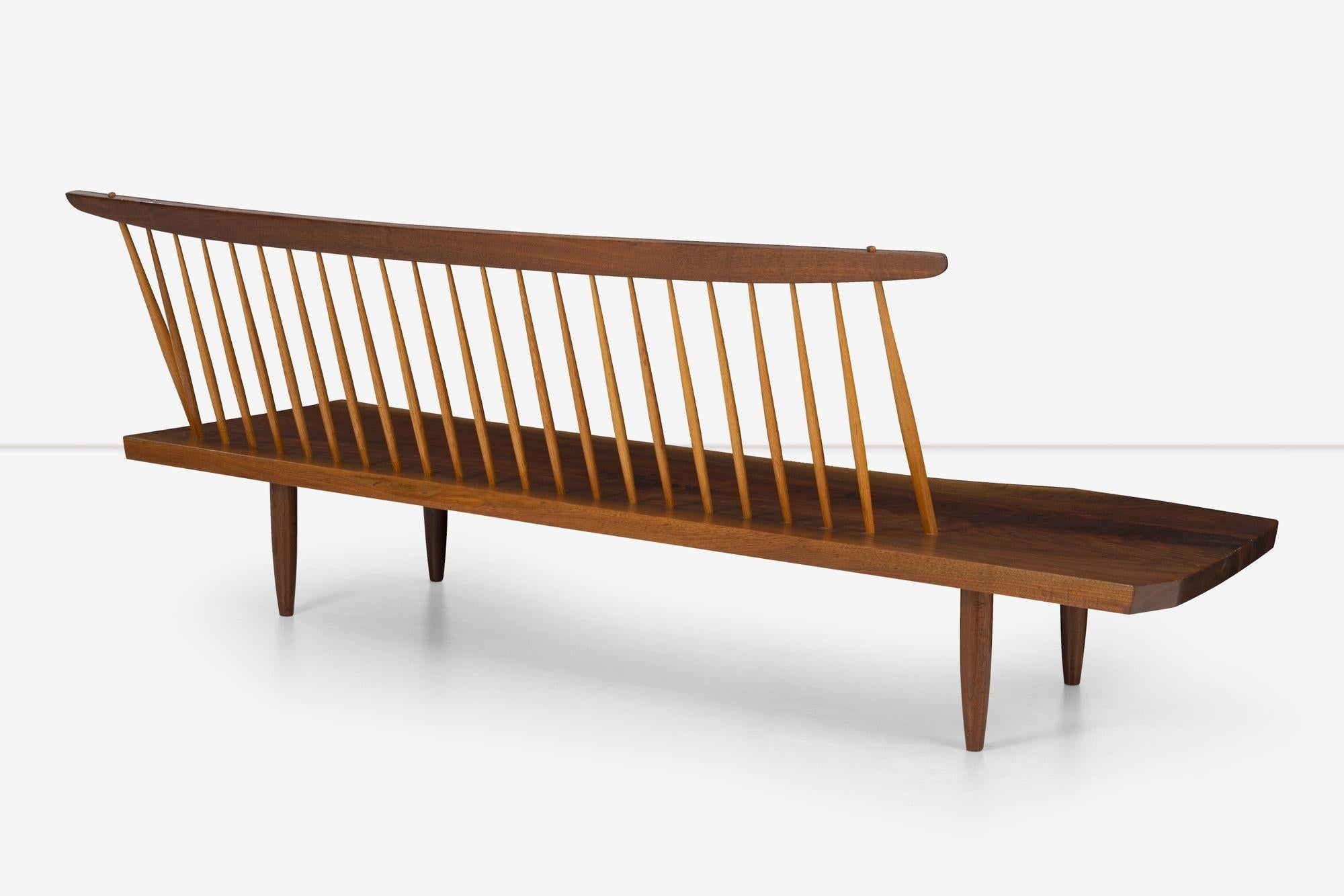 Mid-Century Modern George Nakashima Studio Conoid Bench For Sale
