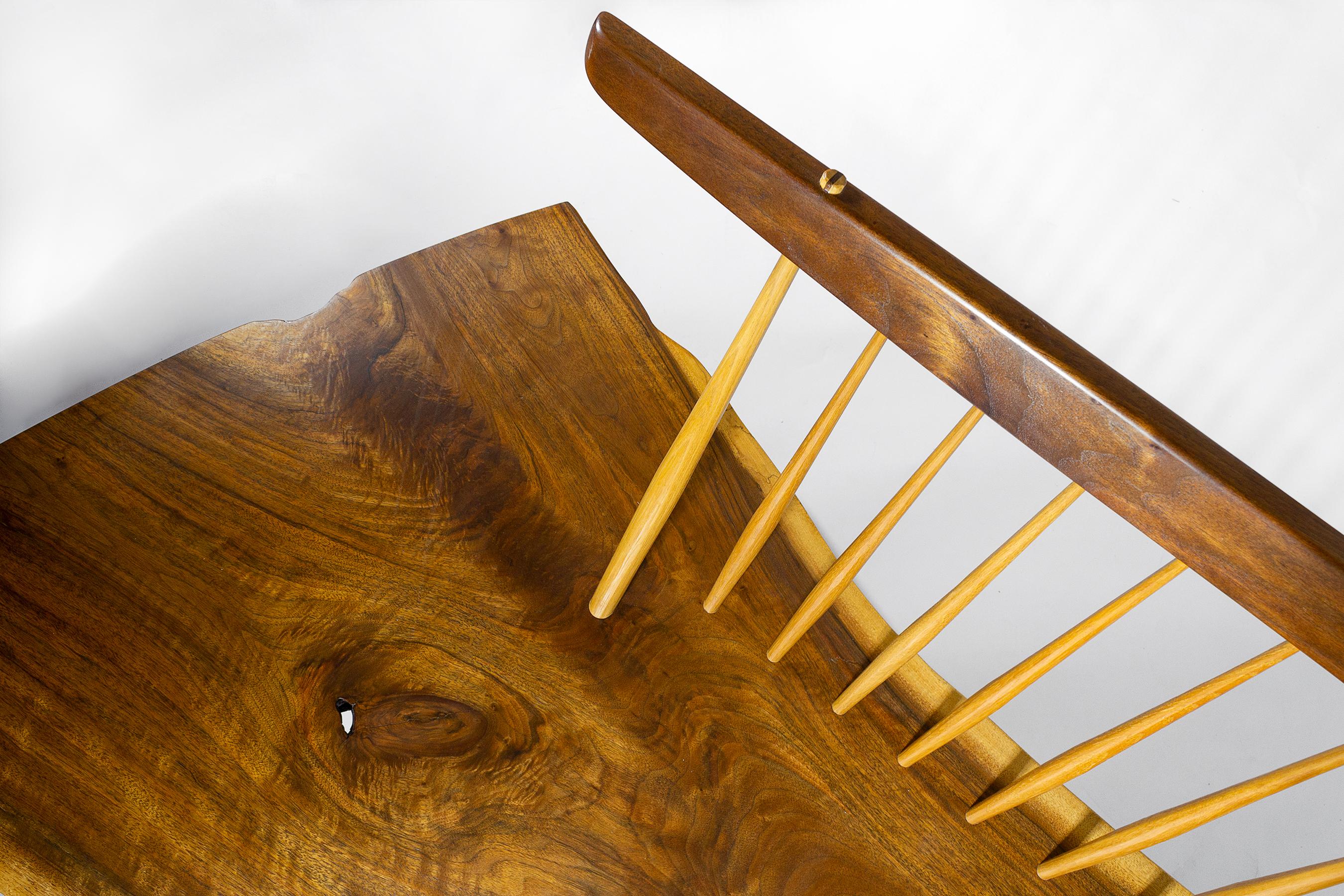 American Mira Nakashima Conoid Bench in Black Walnut, 2001