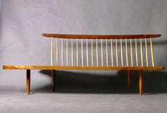 Mira Nakashima Studio Conoid Bench in Walnut and Hickory, Mira Nakashima 1995