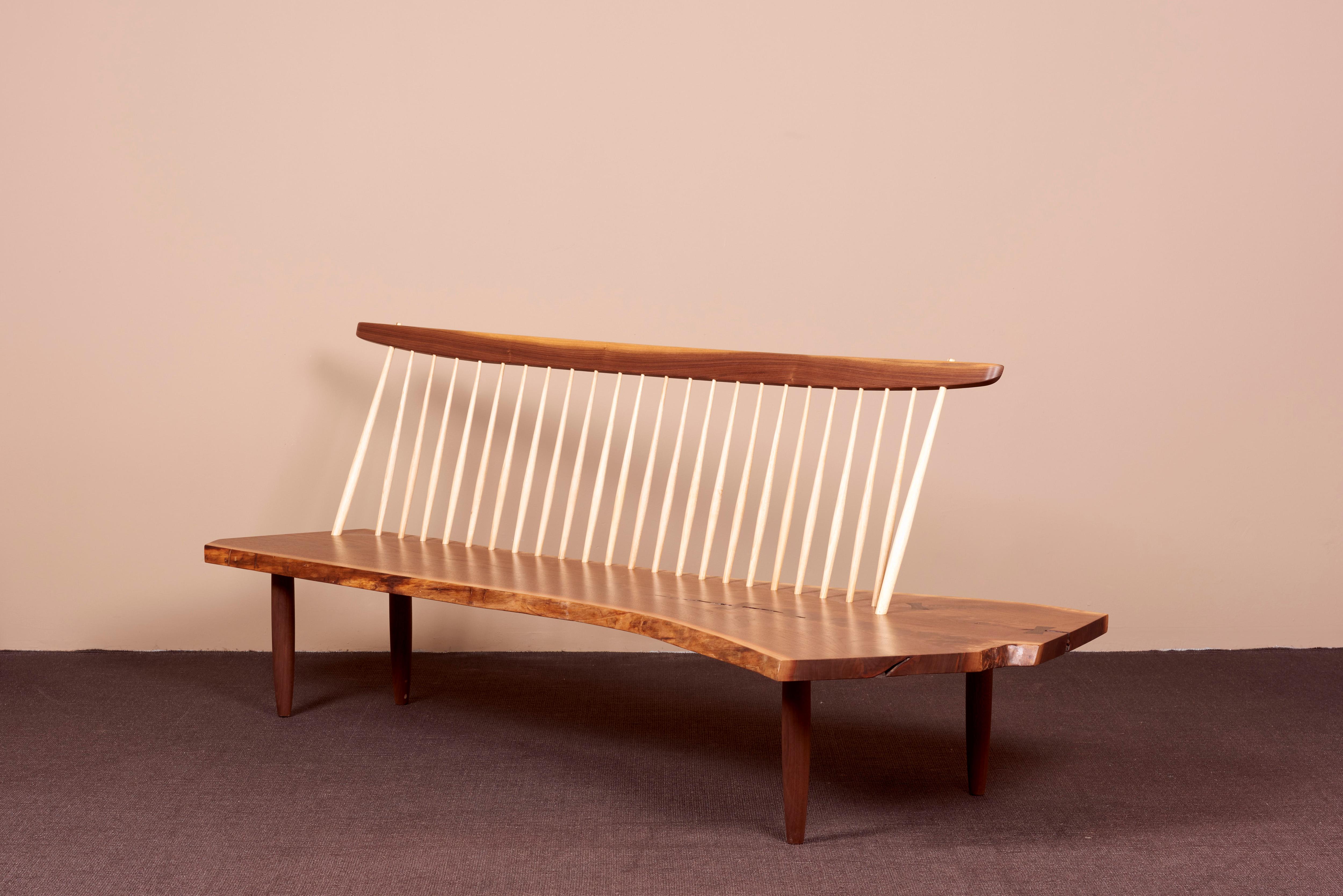 Conoid Bench by Mira Nakashima based on a design by George Nakashima, USA For Sale 5