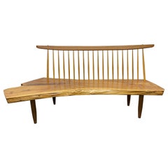 George Nakashima Studio Conoid Bench Signed Mira Nakashima, 1992