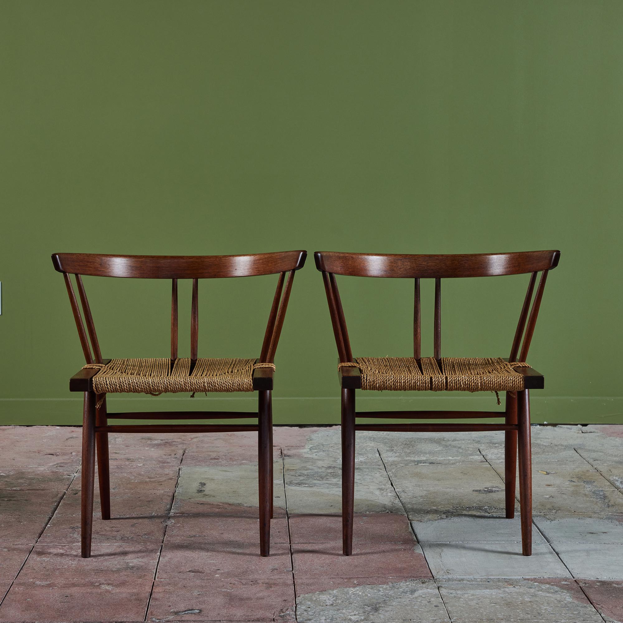 Mid-Century Modern Chaise à assise Grass de George Nakashima Studio en vente