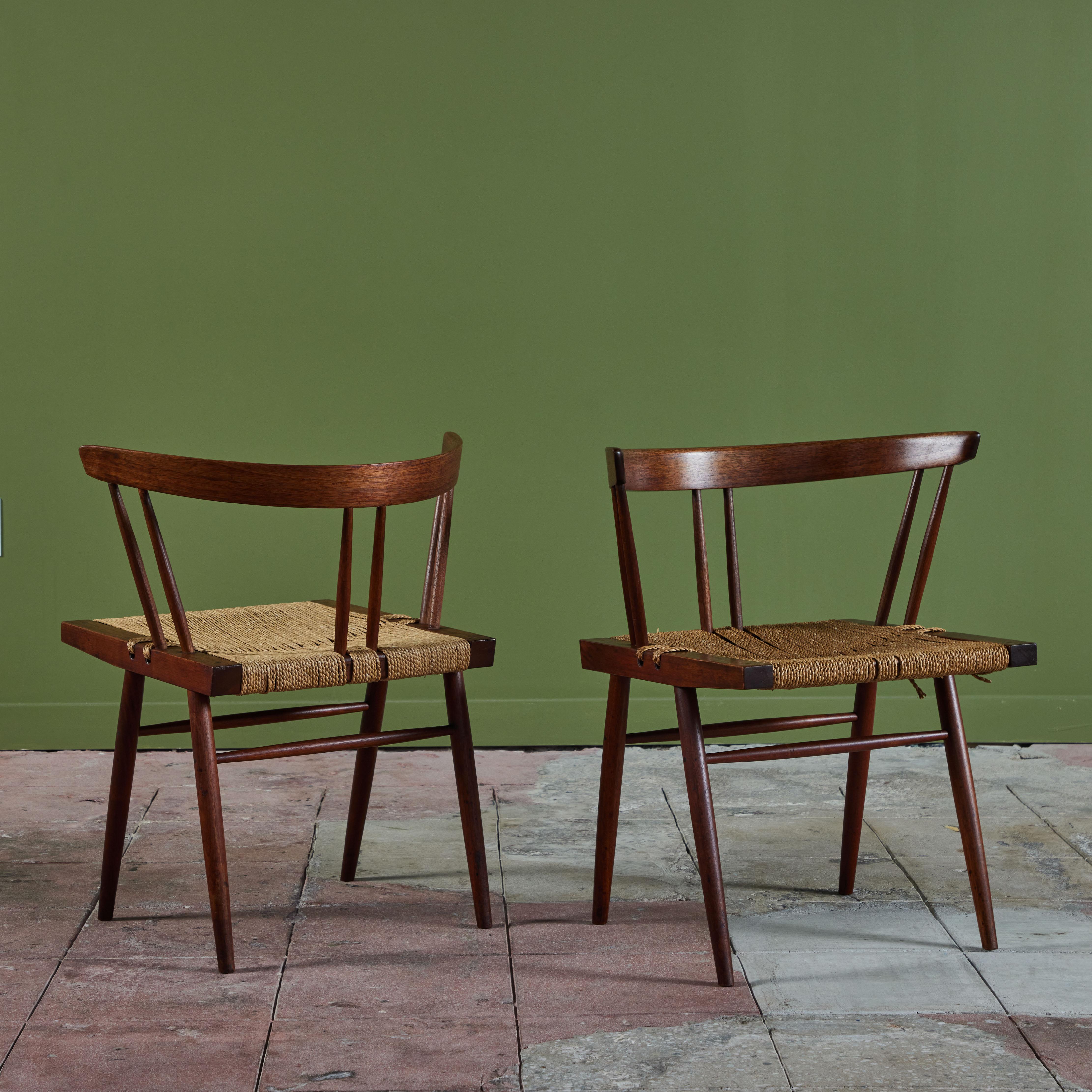 Mid-Century Modern George Nakashima Studio Grass Seated Chair For Sale