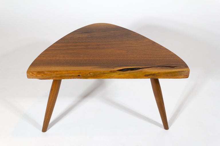 Nakashima Studio Wepman Side Tables in Walnut Signed by Mira