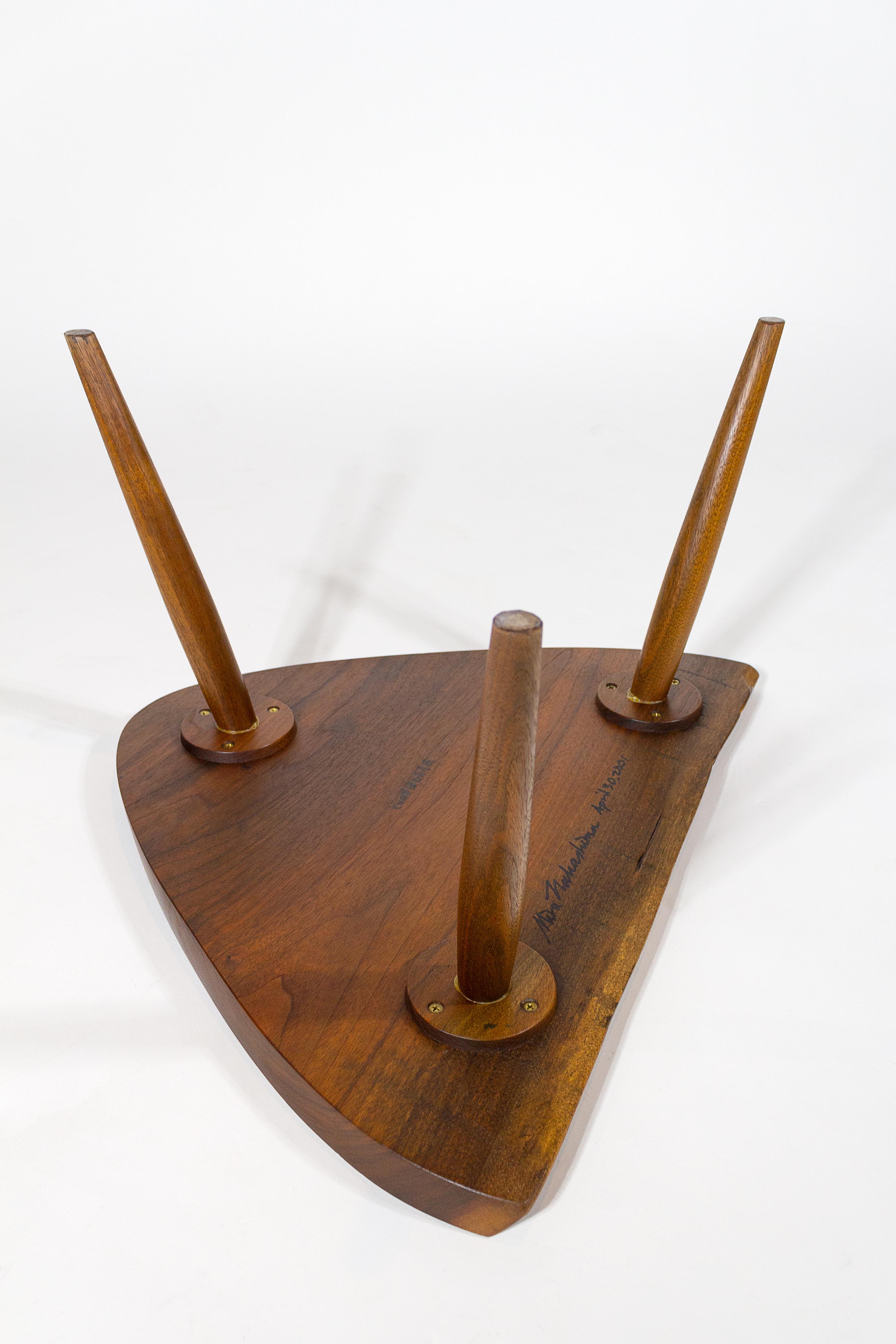 George Nakashima Studio Wepman Side Tables in Walnut Signed by Mira Nakashima 11