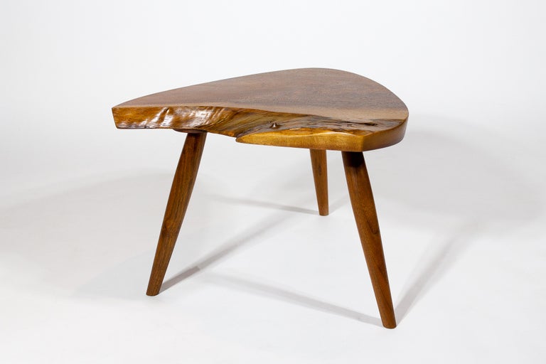 Nakashima Studio Wepman Side Tables in Walnut Signed by Mira