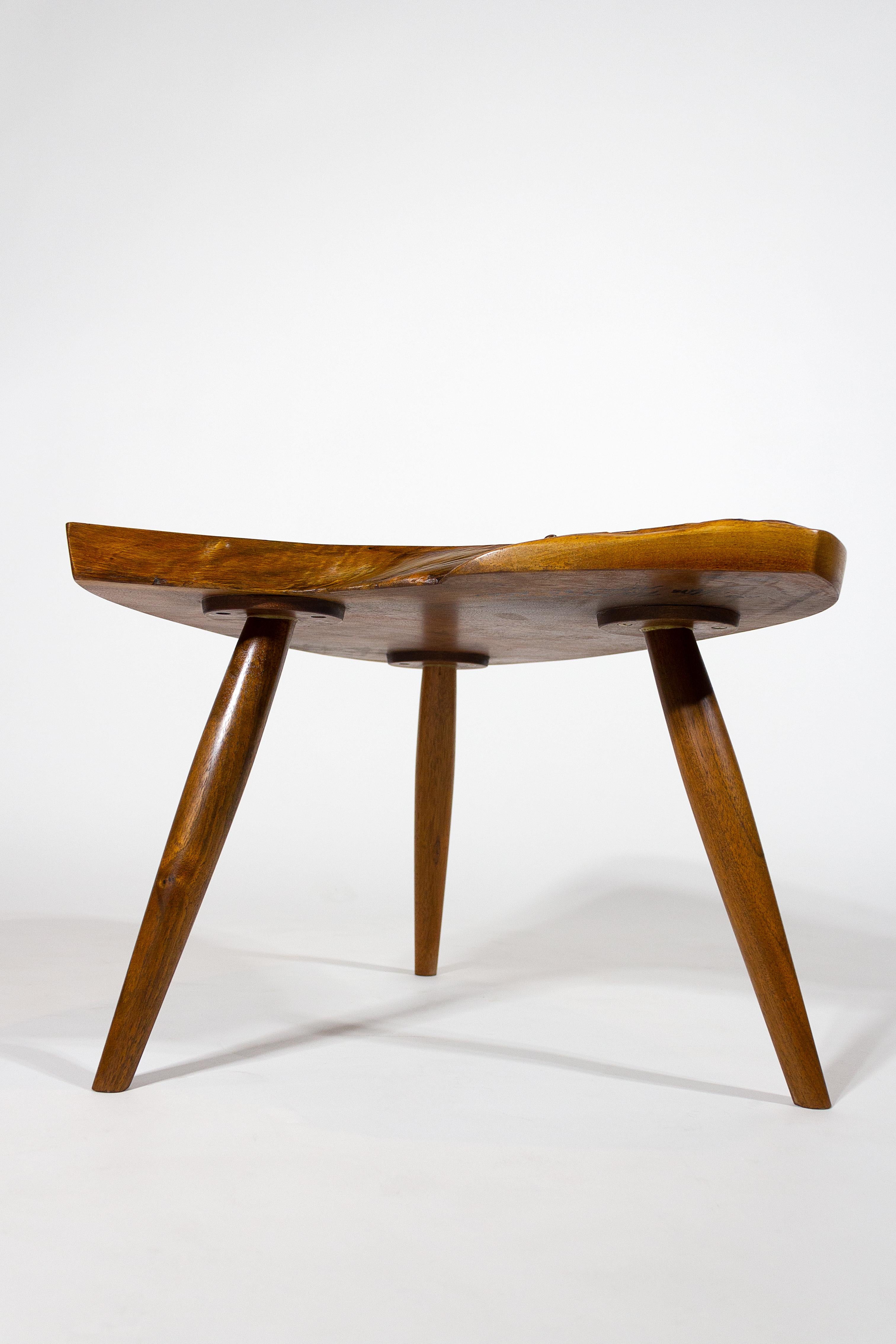 Mid-Century Modern George Nakashima Studio Wepman Side Tables in Walnut Signed by Mira Nakashima 