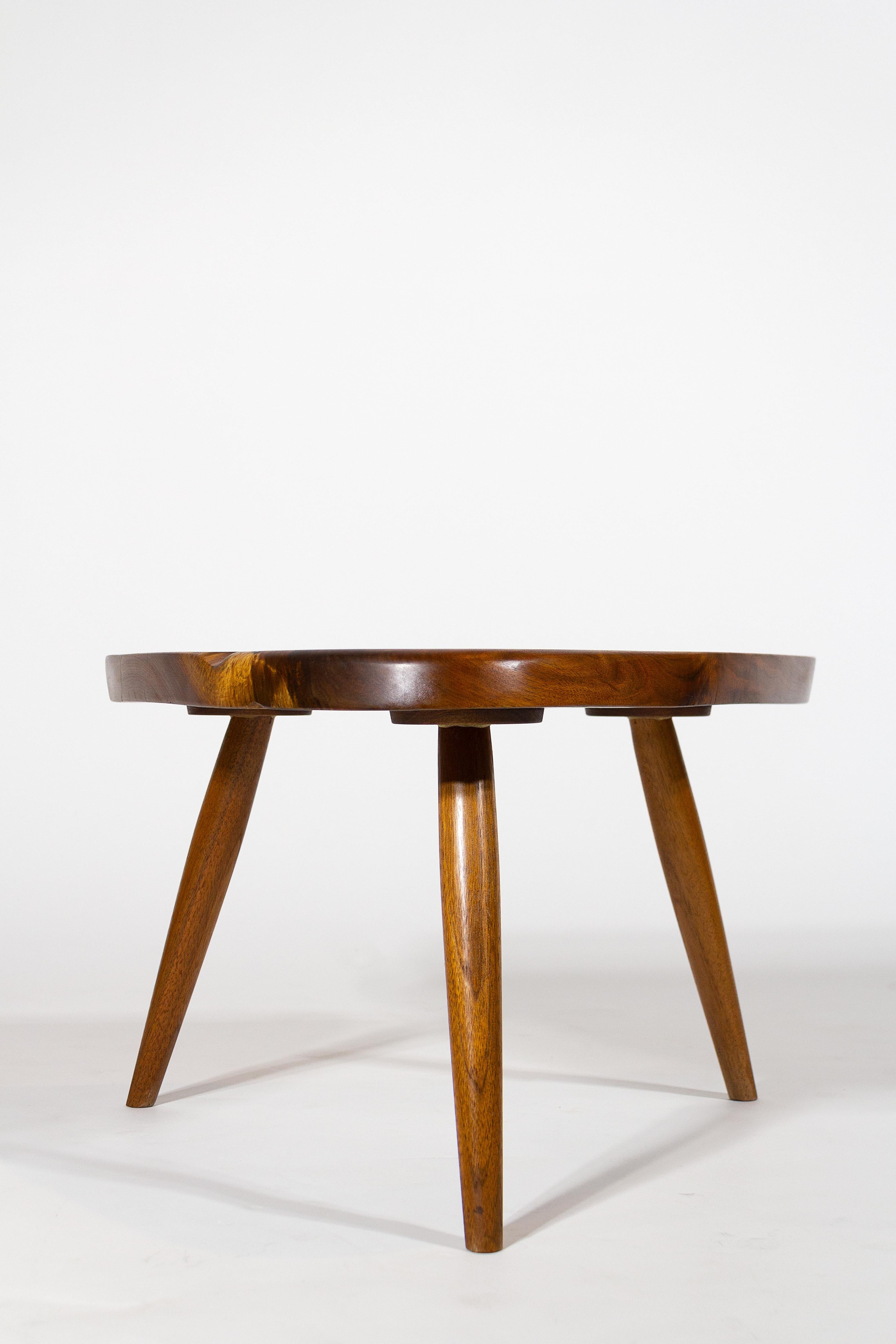 Contemporary George Nakashima Studio Wepman Side Tables in Walnut Signed by Mira Nakashima 