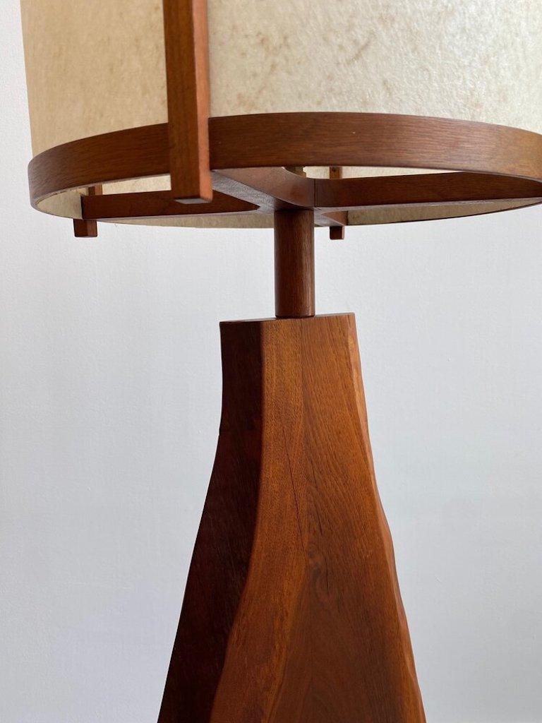 Mid-Century Modern Wooden Slab Floor Lamp