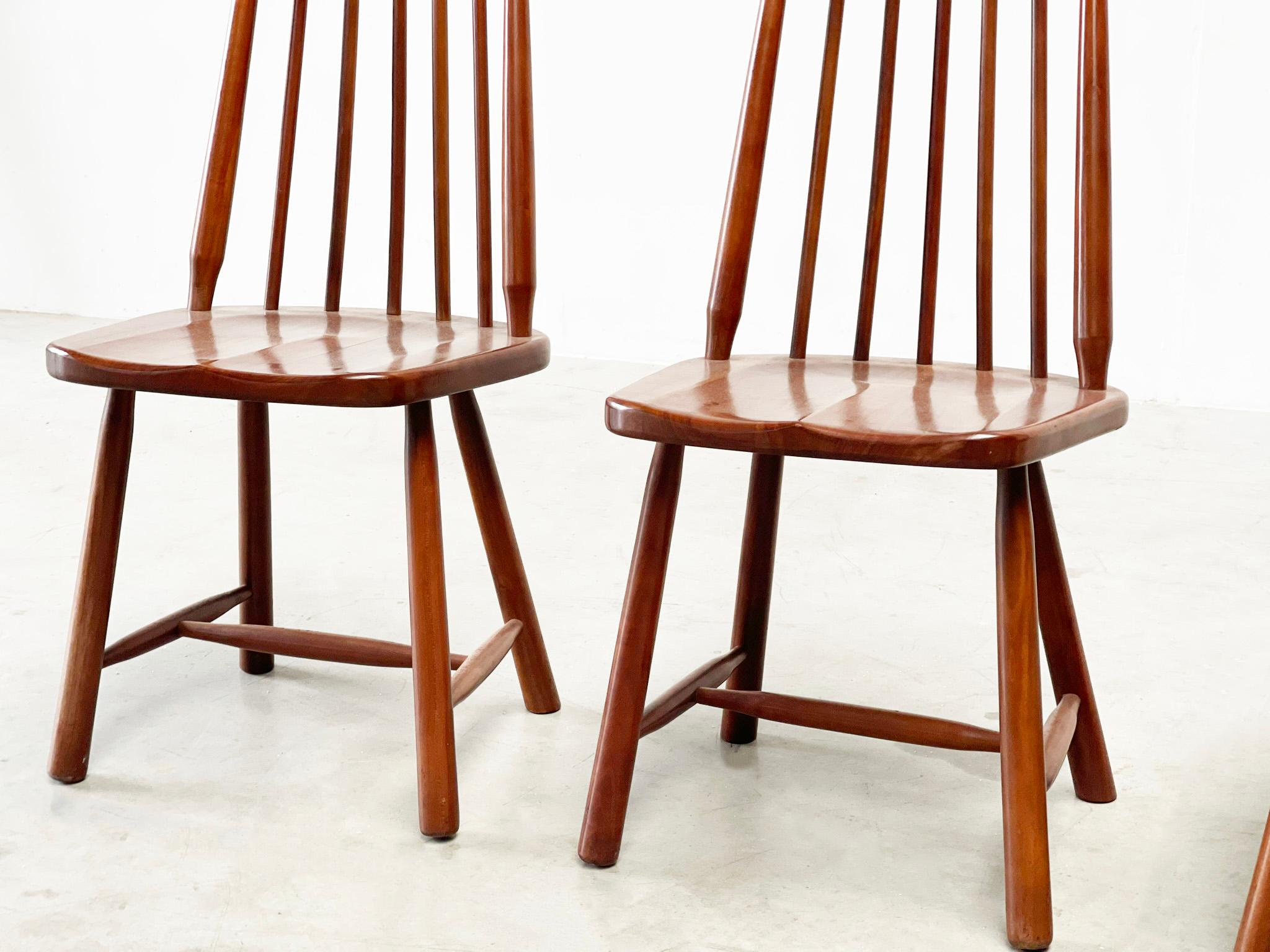 Late 20th Century George Nakashima style dining chairs For Sale
