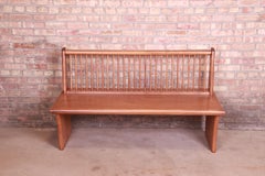Mid-Century Modern Spindle Back Bench, Newly Refinished