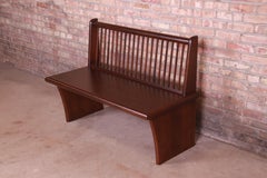 Mid-Century Modern Spindle Back Bench, Newly Refinished