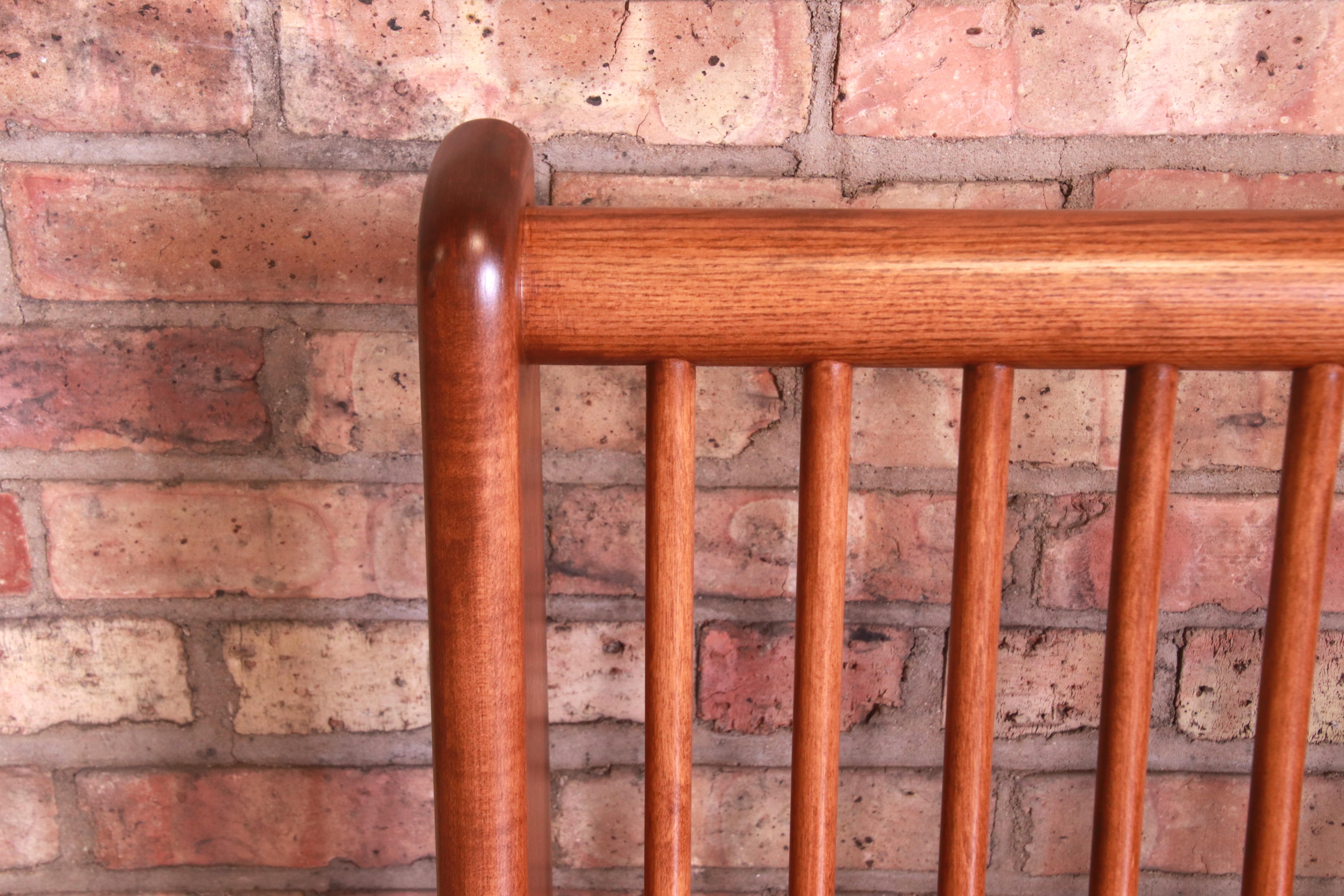 Mid-Century Modern Spindle Back Bench, Newly Refinished 2