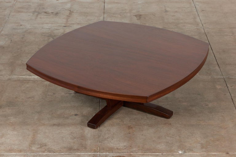 Nakashima Style Square Walnut Coffee Table For Sale at 1stDibs