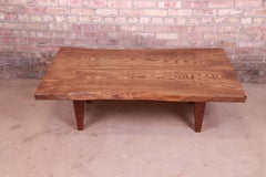 George Nakashima Style Walnut Slab Live Edge Coffee Table