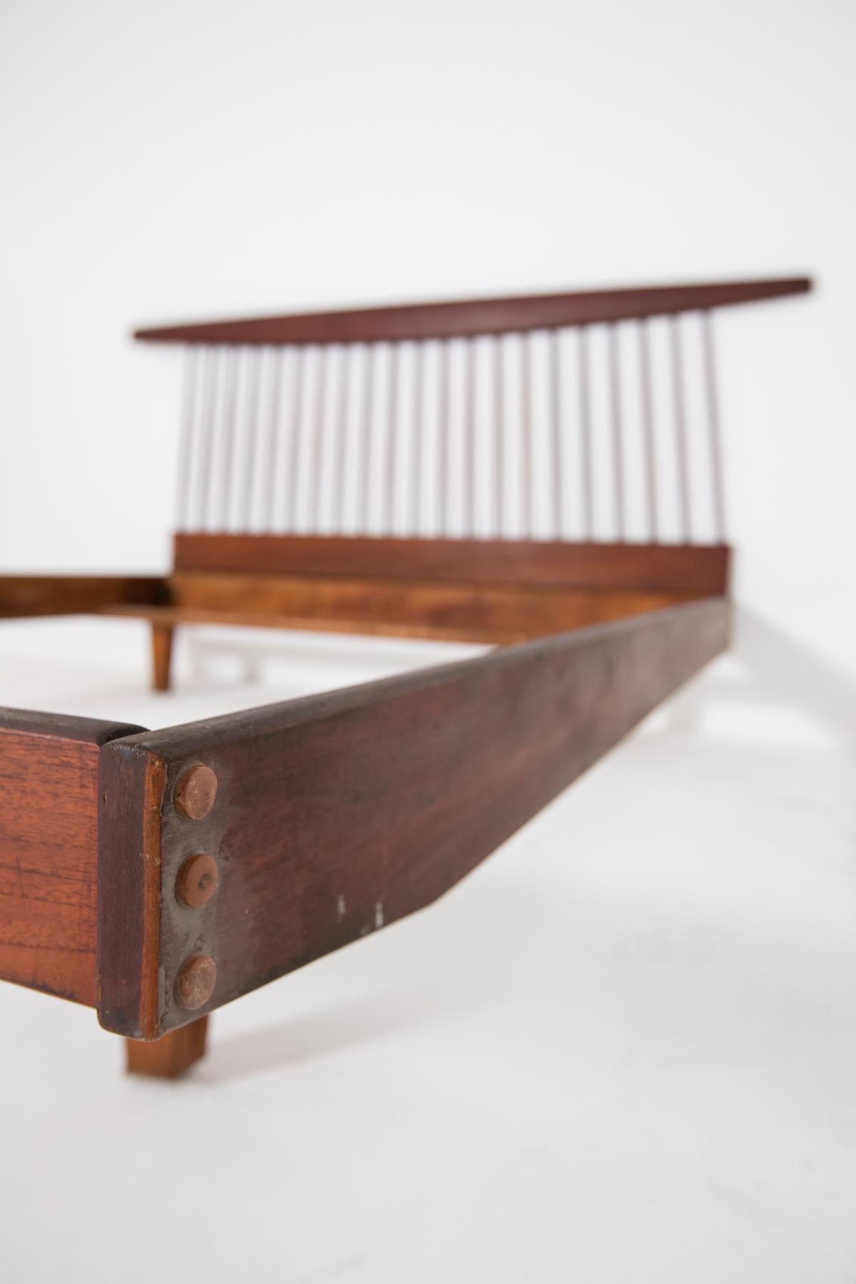 George Nakashima Style Wooden Bed in Original Condition, 1950s 3