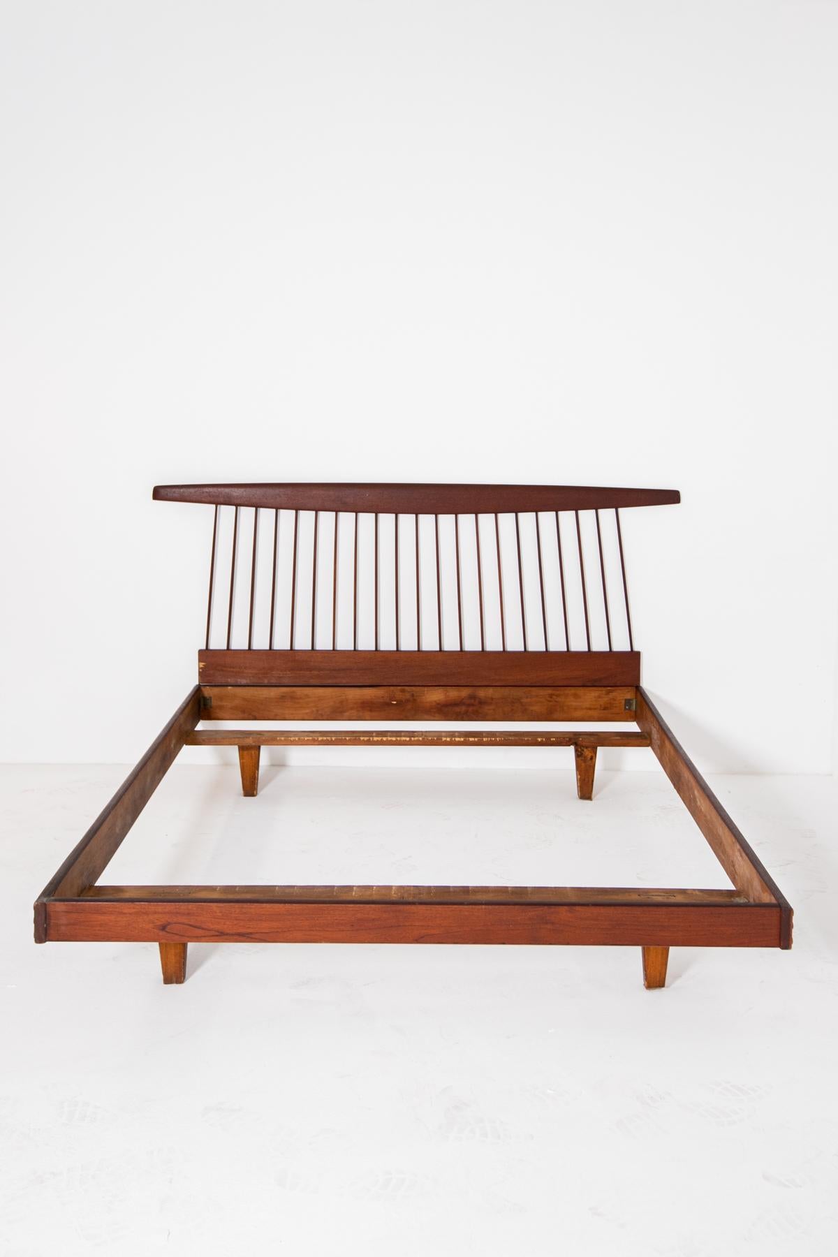 George Nakashima Style Wooden Bed in Original Condition, 1950s 5